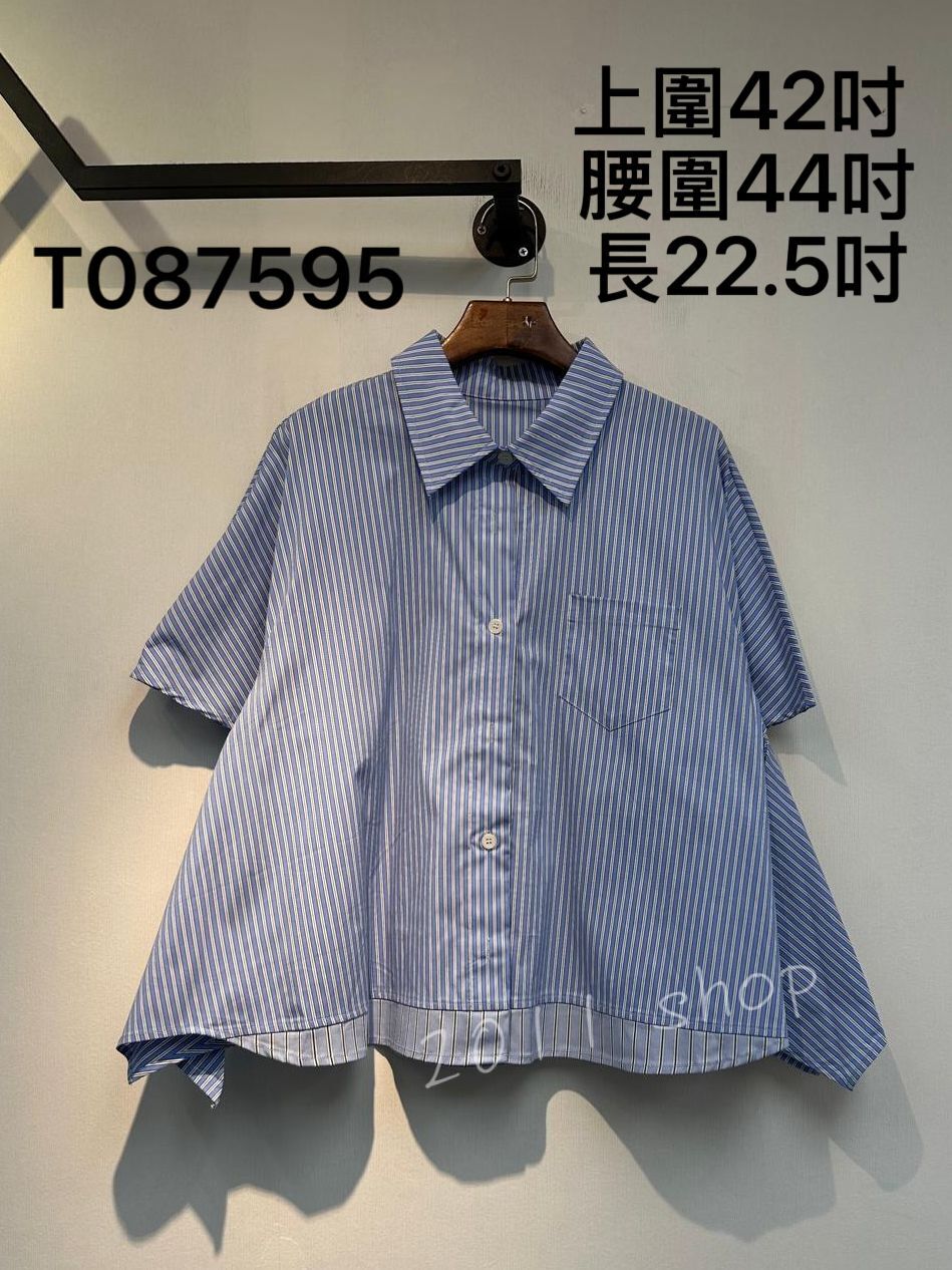 百搭不規則寬鬆恤衫  上圍42吋  腰圍44吋 長22.5吋  T087595