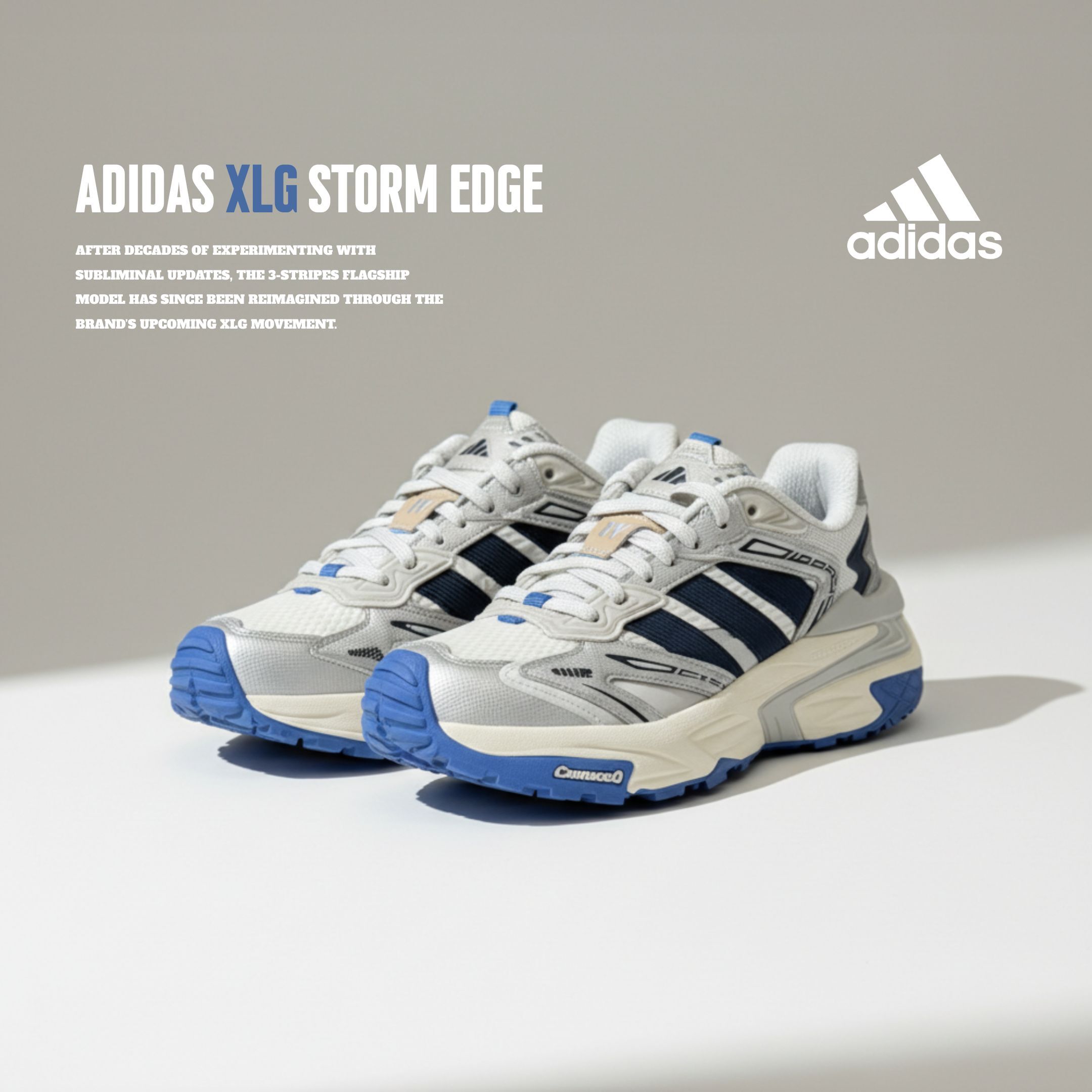 NICEDAY 代購 Adidas XLG Storm Edge 白藍 藍白 白 機甲鞋 風暴 皇家藍 KJ2113