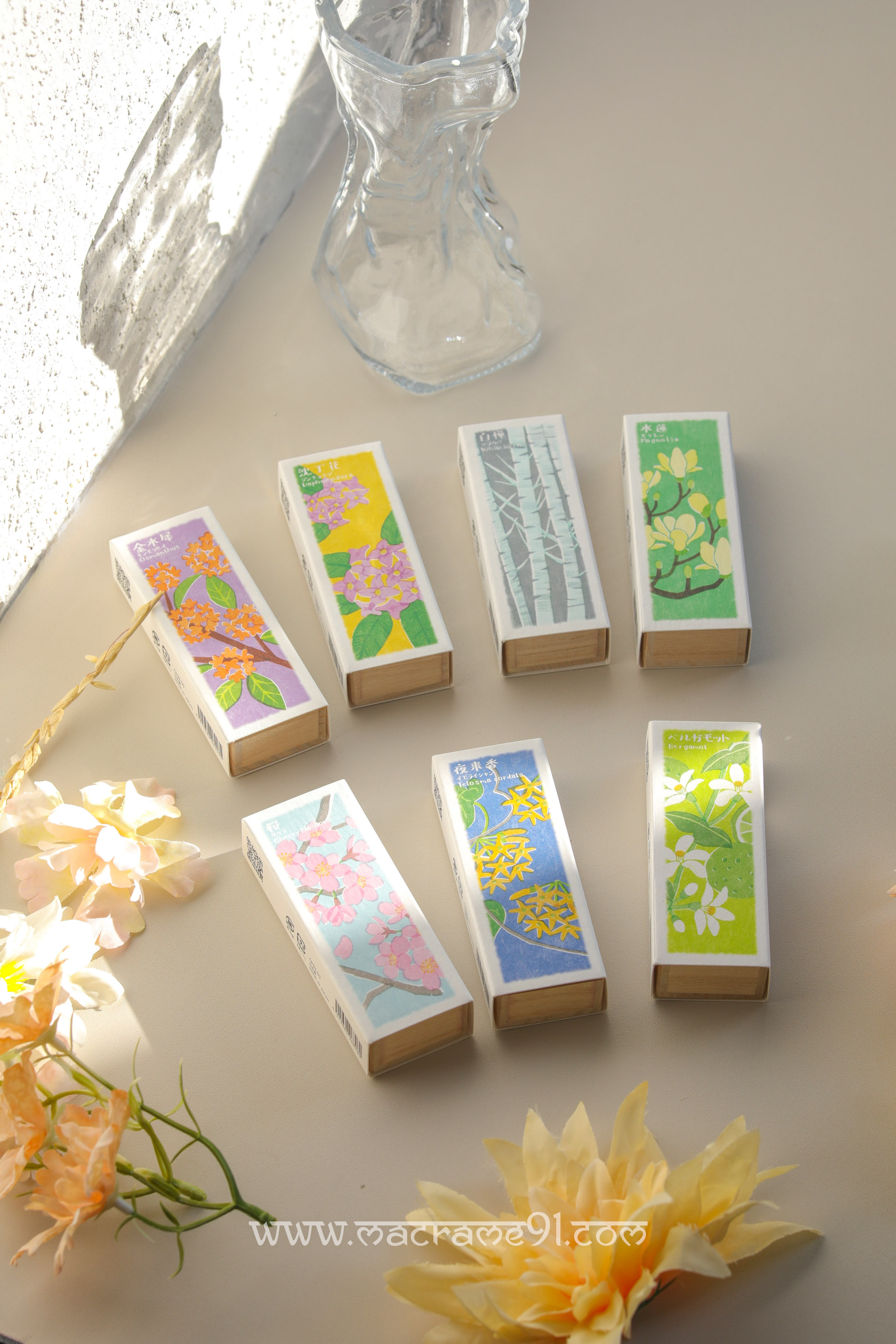 香彩堂 - 以花傳心線香 F106 沈丁花 / F107 香檸檬 / F108 木蓮 / F109 白樺 / F110 金木犀 / F111 夜来香 / F112 櫻花