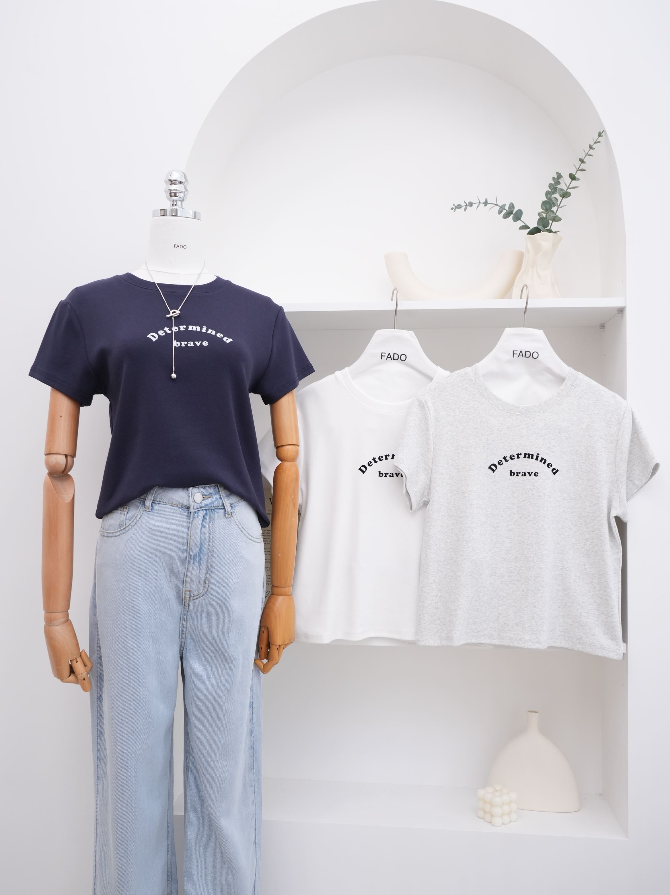 法朵Fado shop｜Determined字母印刷短T 0215049 三色