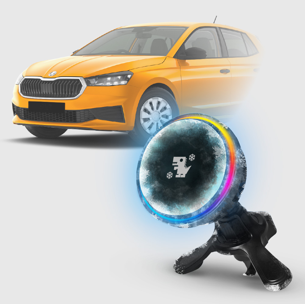 SKODA FABIA｜XILLA黑鏡冰核智充手機架