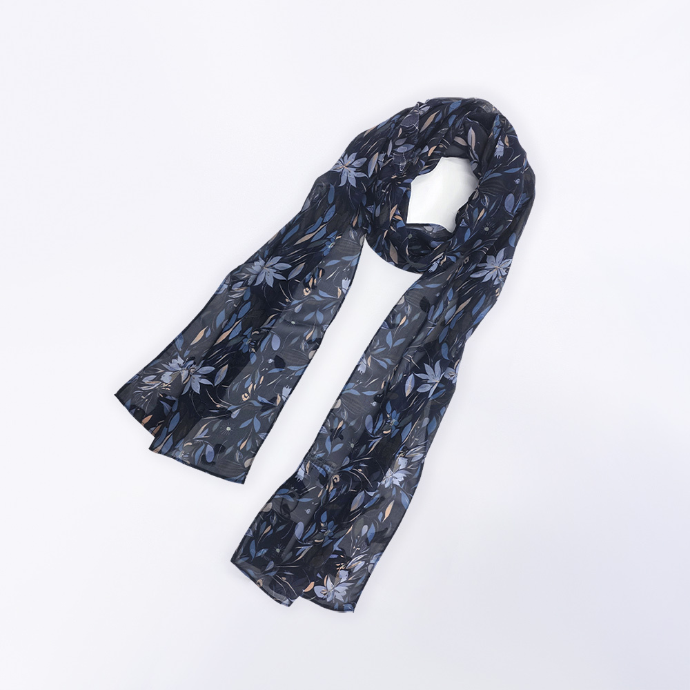 清雅花影輕柔圍巾