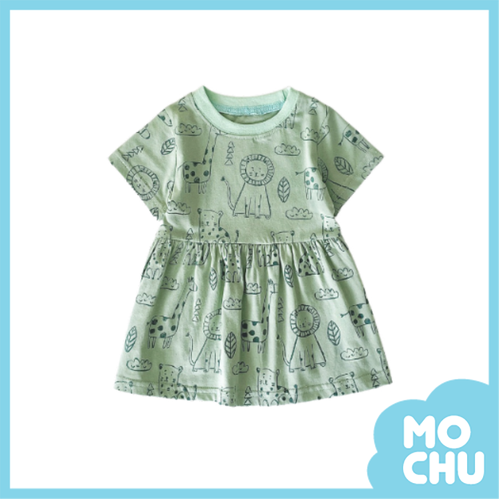 獅子動物園短袖連身裙