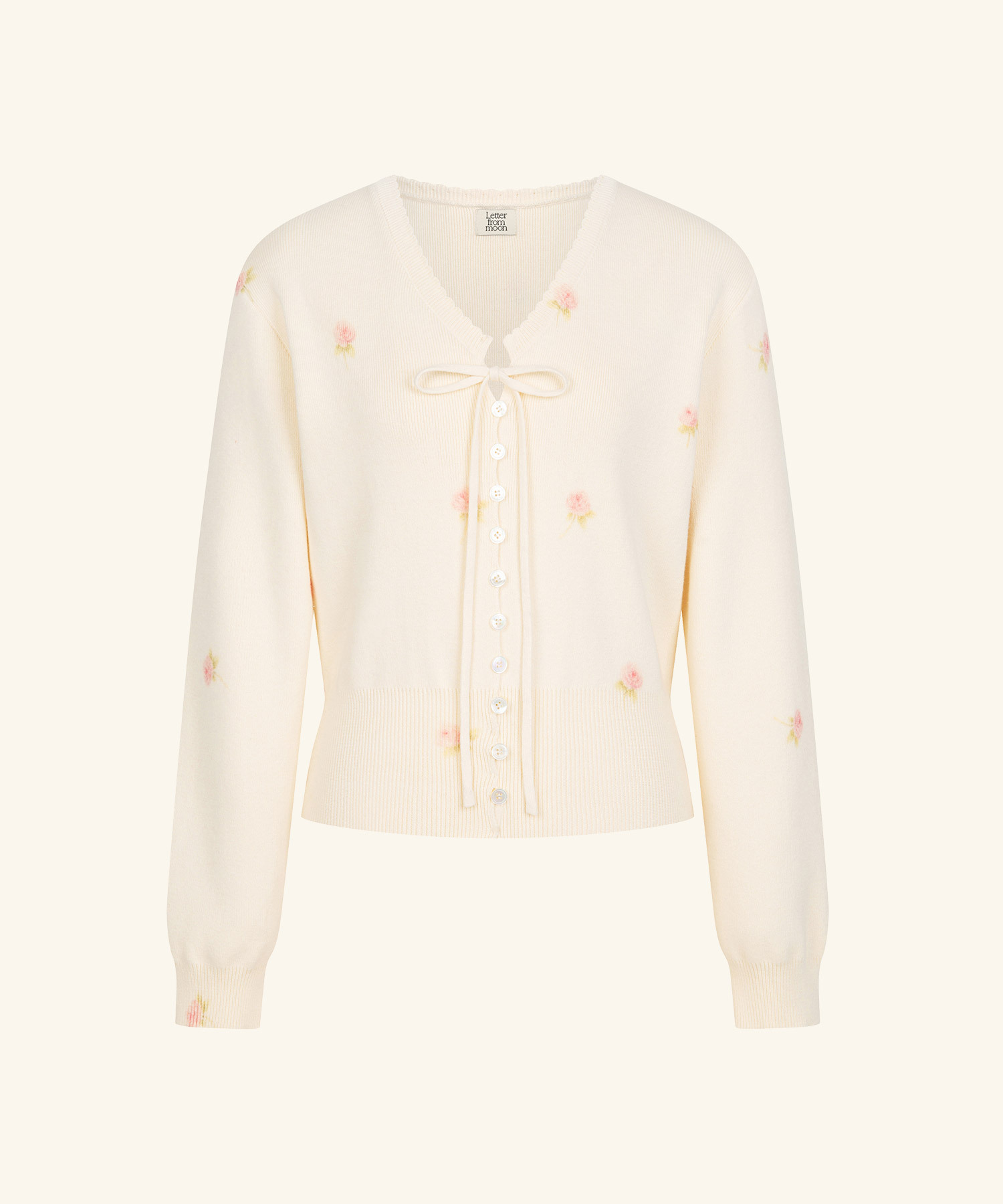 LETTER FROM MOON - Lori Flower Scallop Cardigan *2色*
