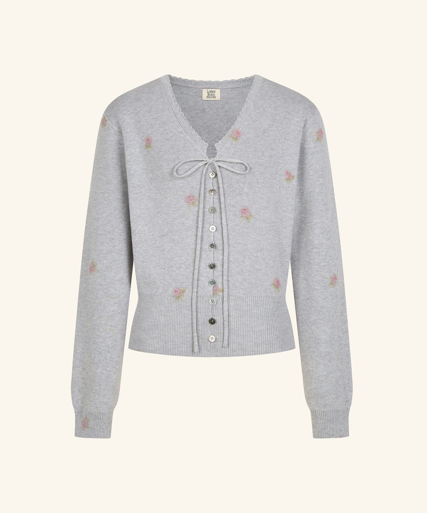 LETTER FROM MOON - Lori Flower Scallop Cardigan *2色*