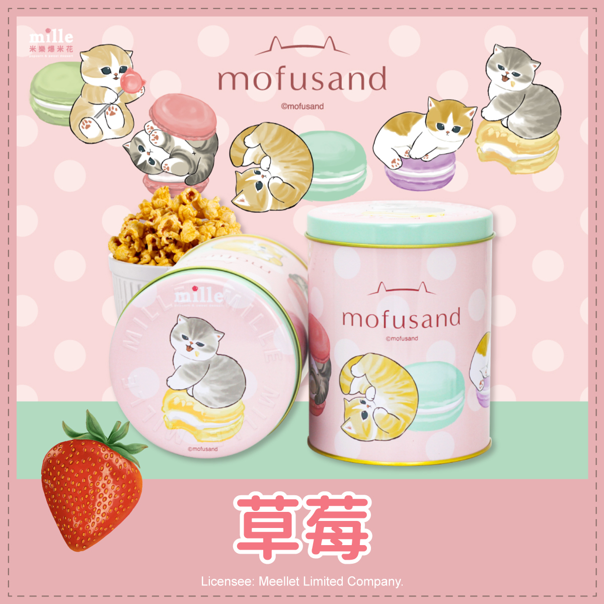 貓福珊迪馬卡龍罐爆米花