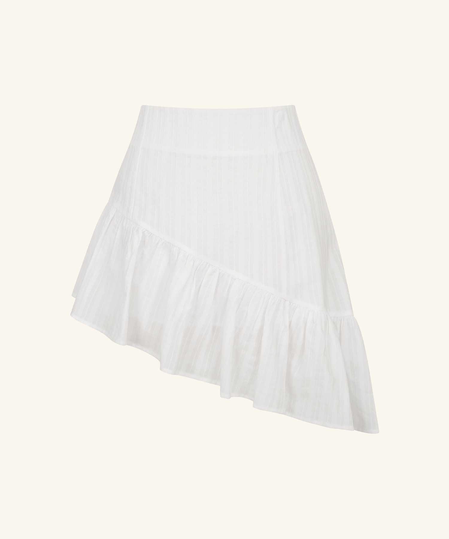 LETTER FROM MOON - Candle Asymmetric Frill Skirt *WHITE*