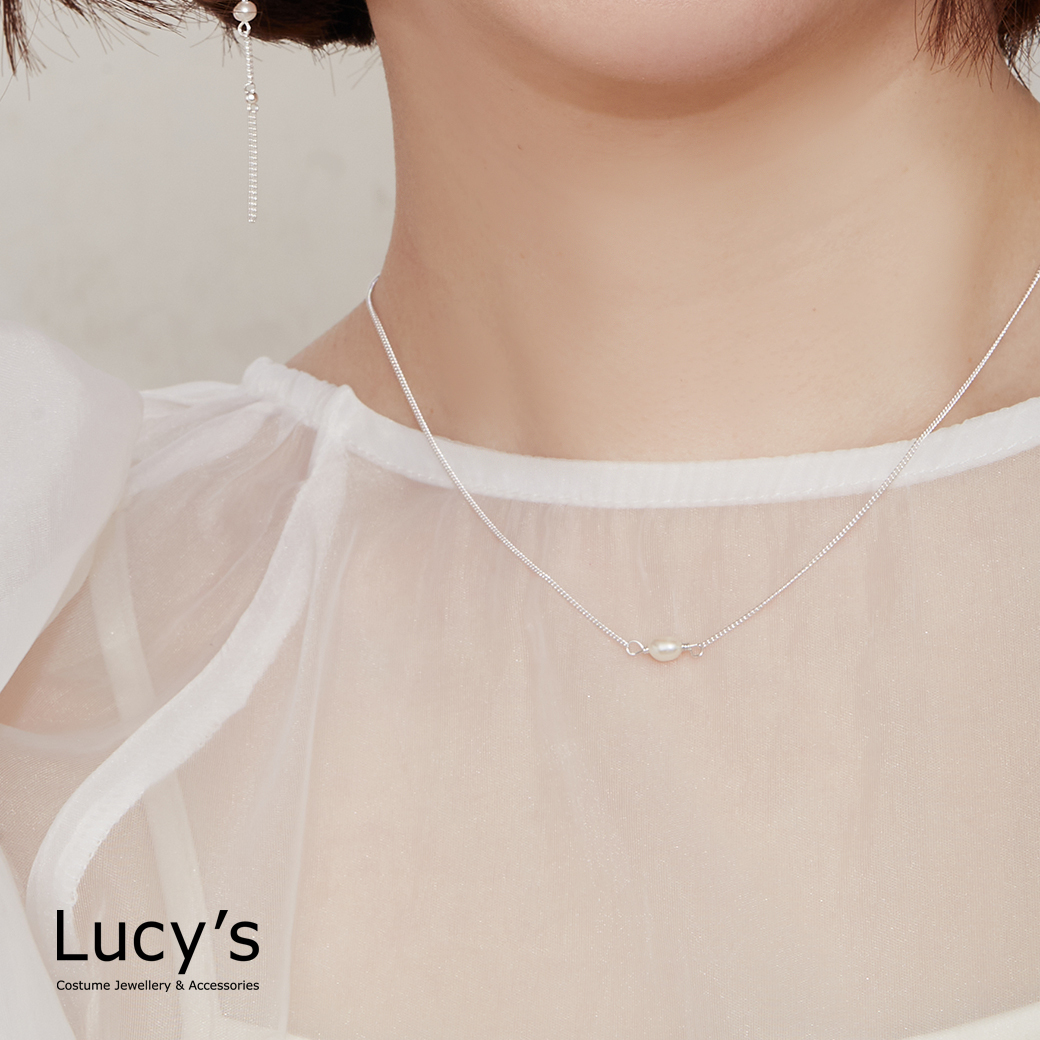 925純銀 柔情珍珠 項鍊 (128213)