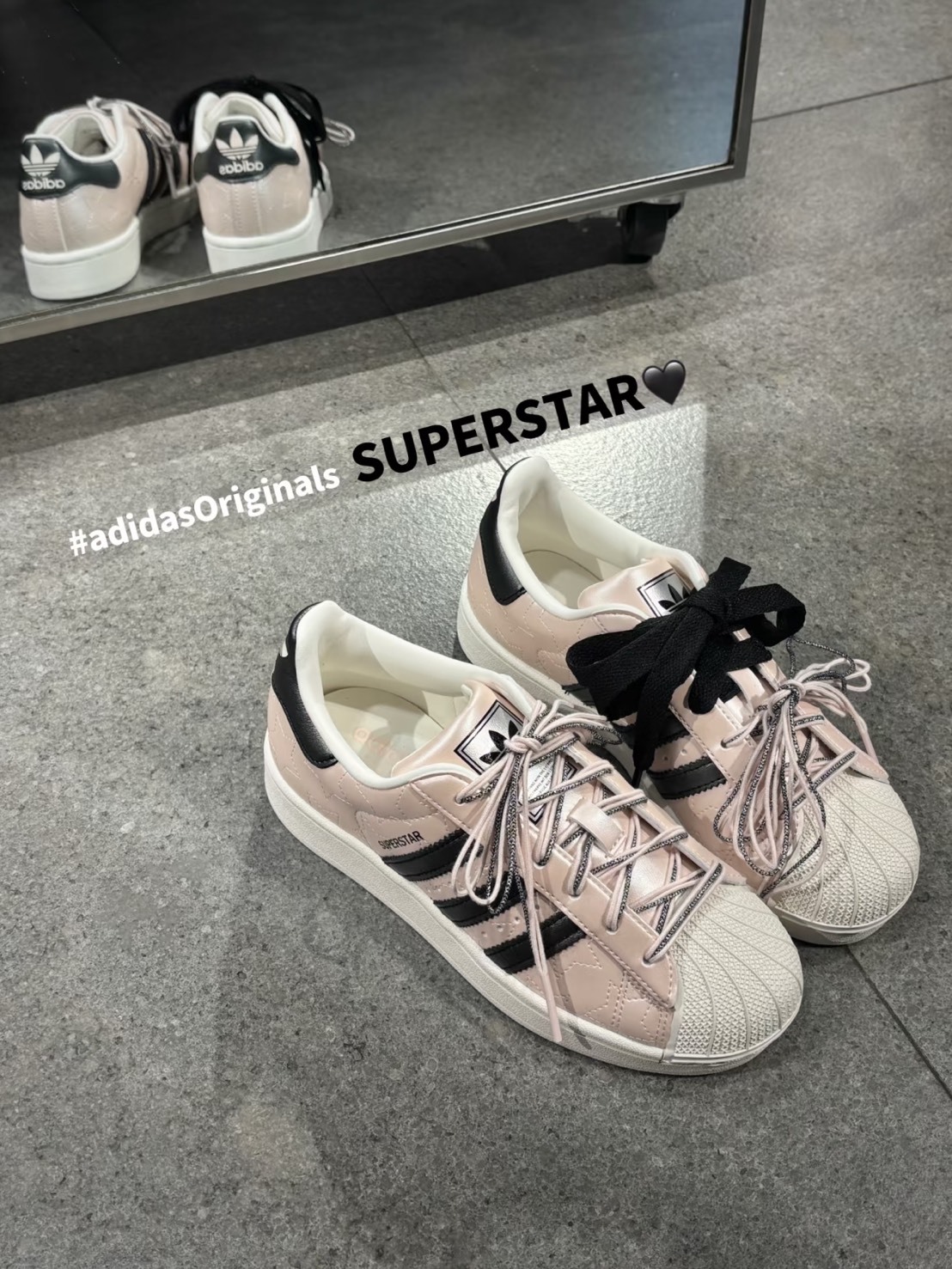 ADIDAS SUPERSTAR 2 牛皮革 珠光粉星星 貝殼頭