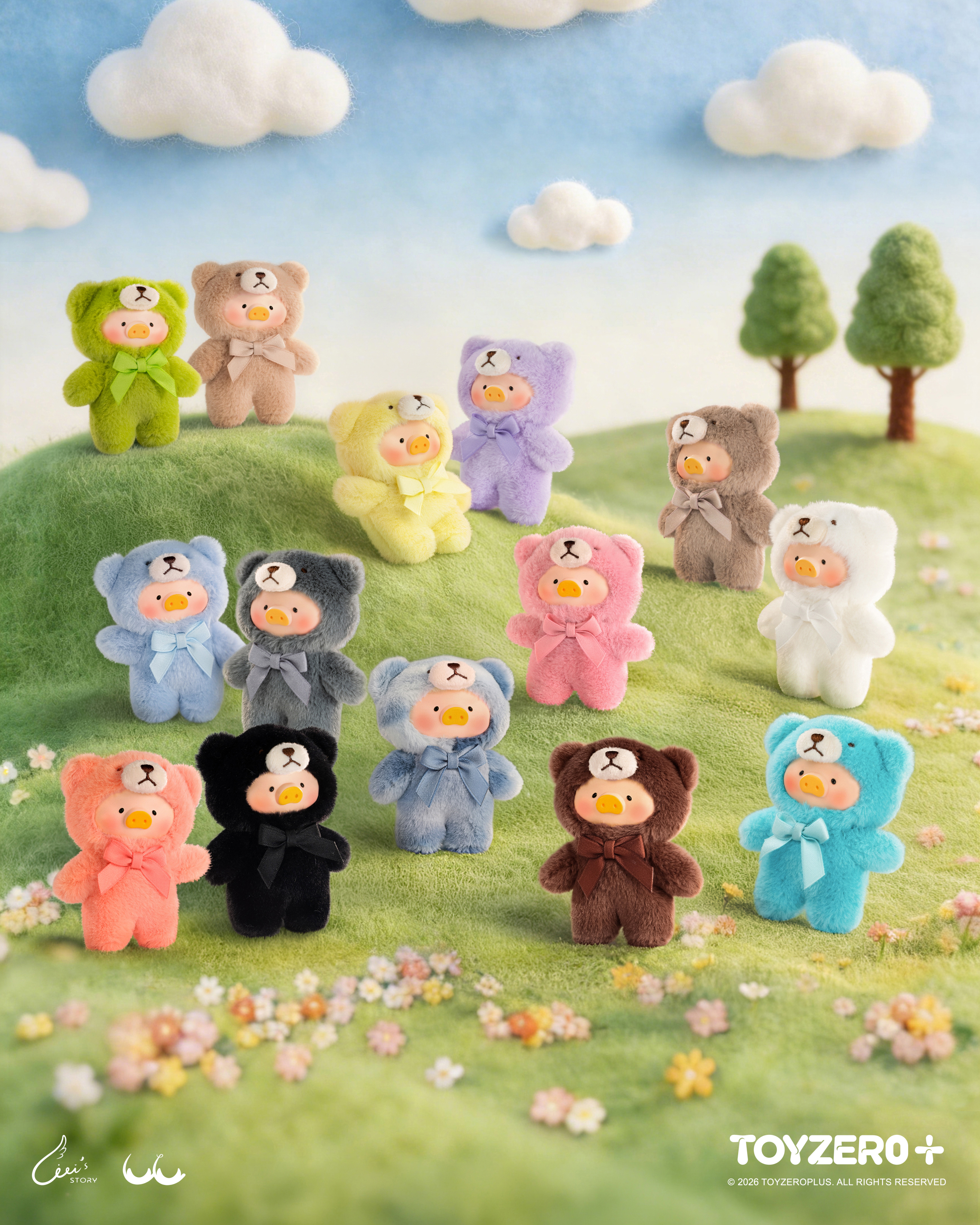 罐頭豬LuLu - Teddy Mini自然絮語系列膠面毛絨手機繩 (盲盒)