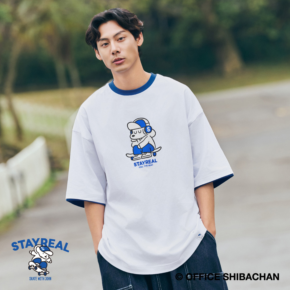 Stay Real JOHN x STAYREAL 只想聽音樂寬版T