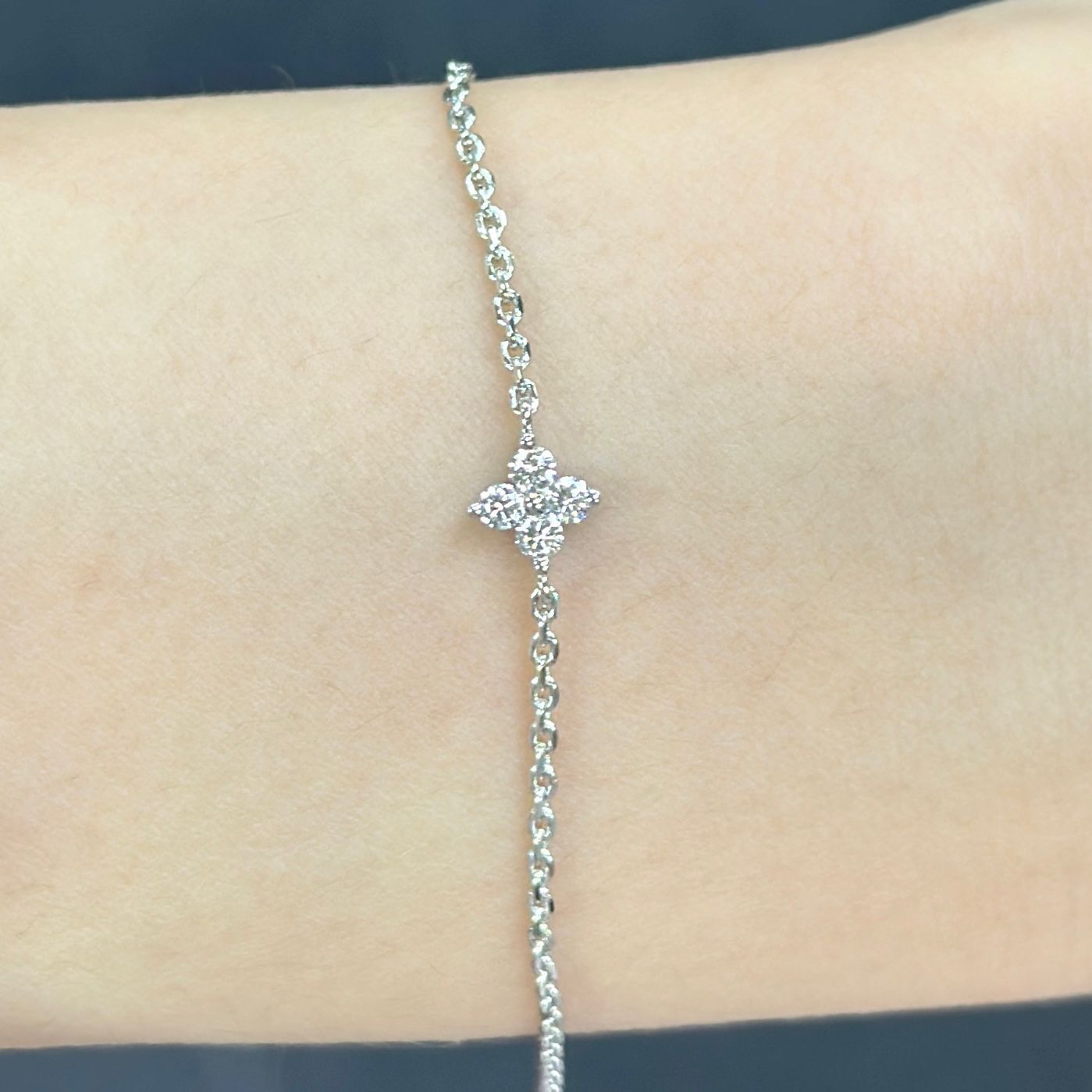 VX404 B180 B1866 ~0.15ct Lab Diamond bracelet in Silver 925 (white colour) 16+2cm