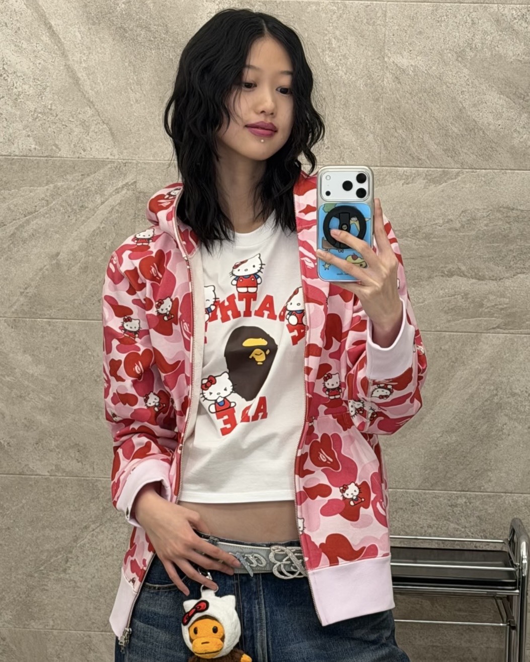 BAPE X HELLO KITTY COLLEGE MINI TEE