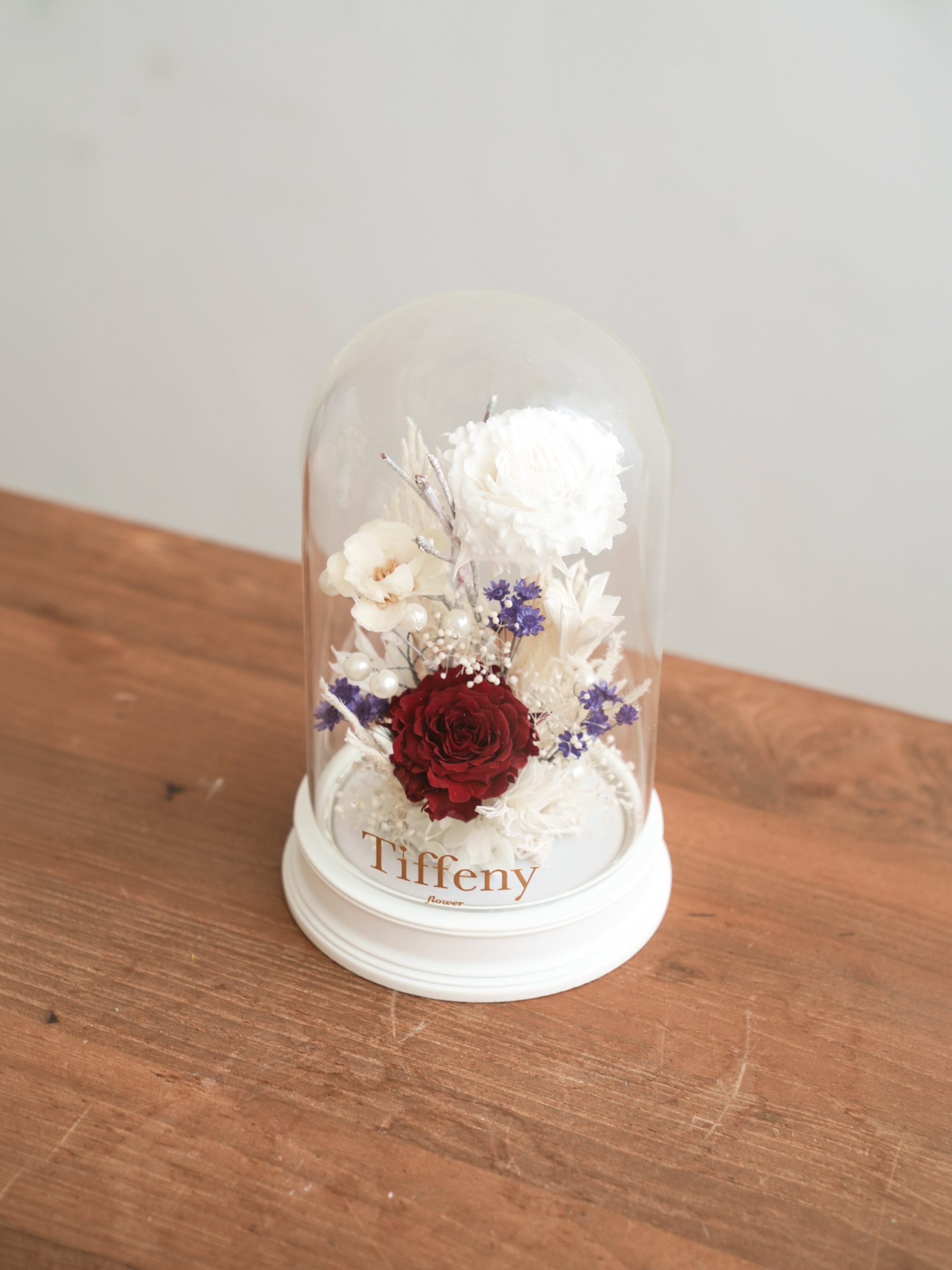 【情人節限定】愛心庭園玫瑰 拍拍燈 玻璃罩 / M /