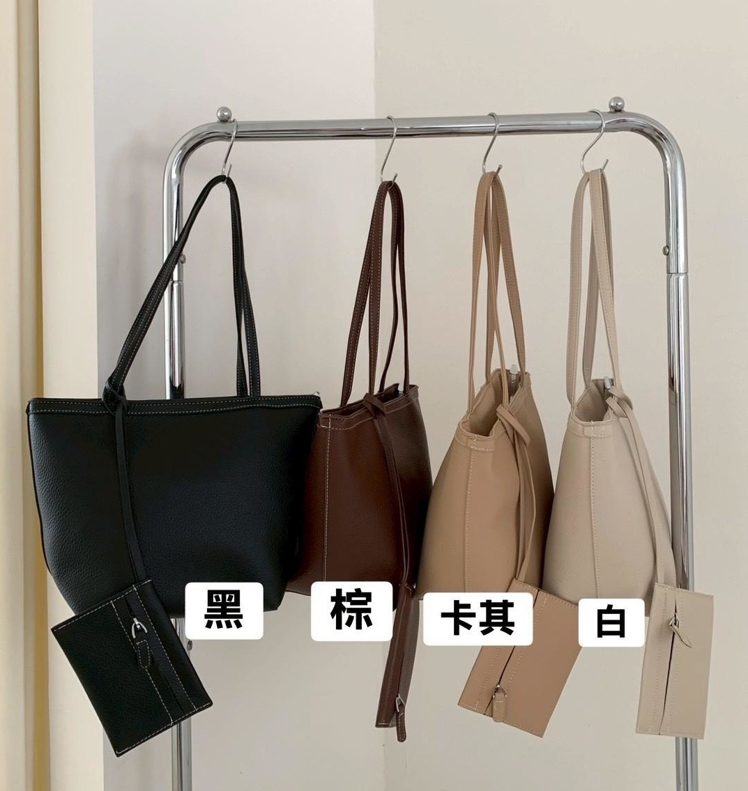 附卡夾大容量托特包