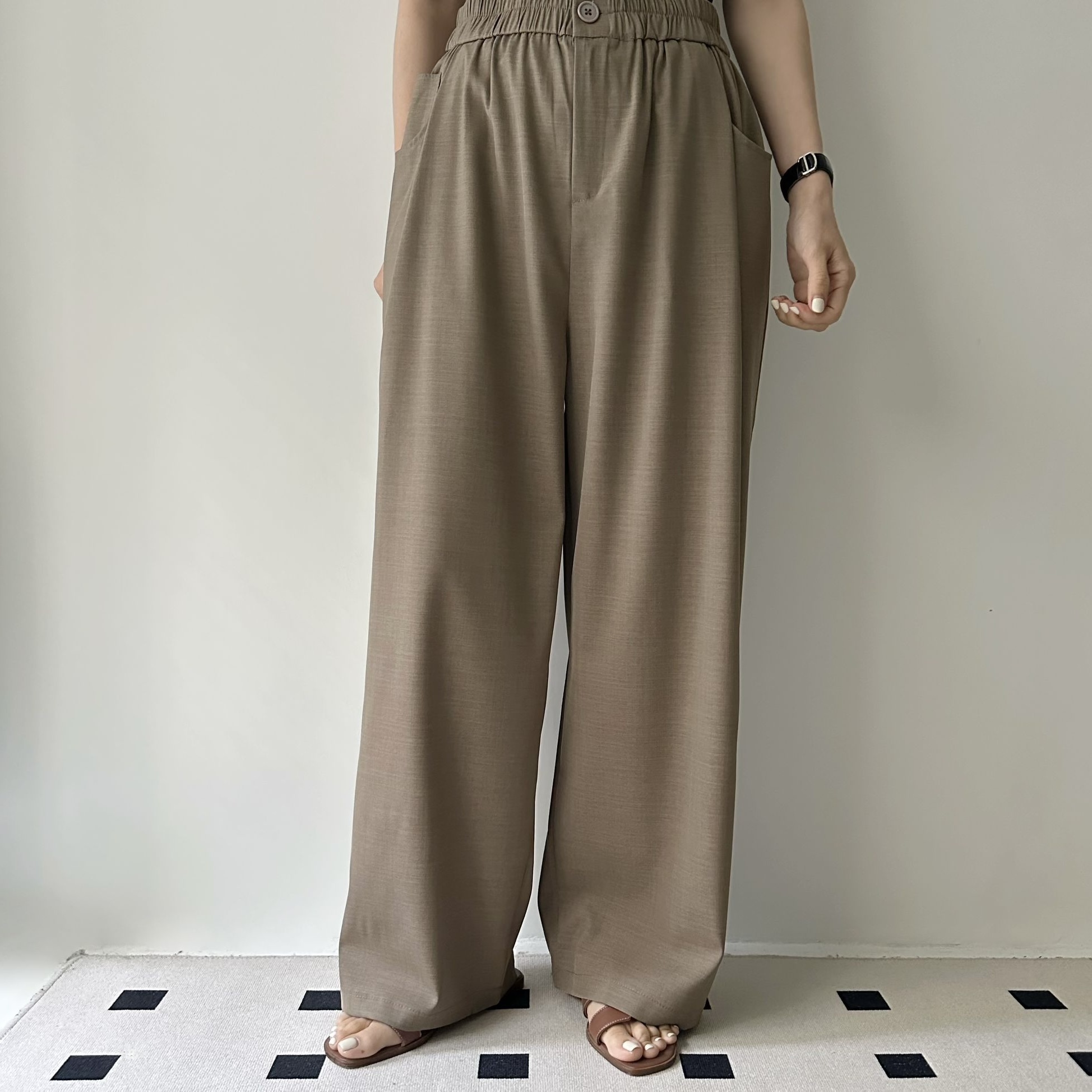 【BONNIE】全橡筋腰寛版冰絲西裝褲 - 4色選擇 (R2-R5)