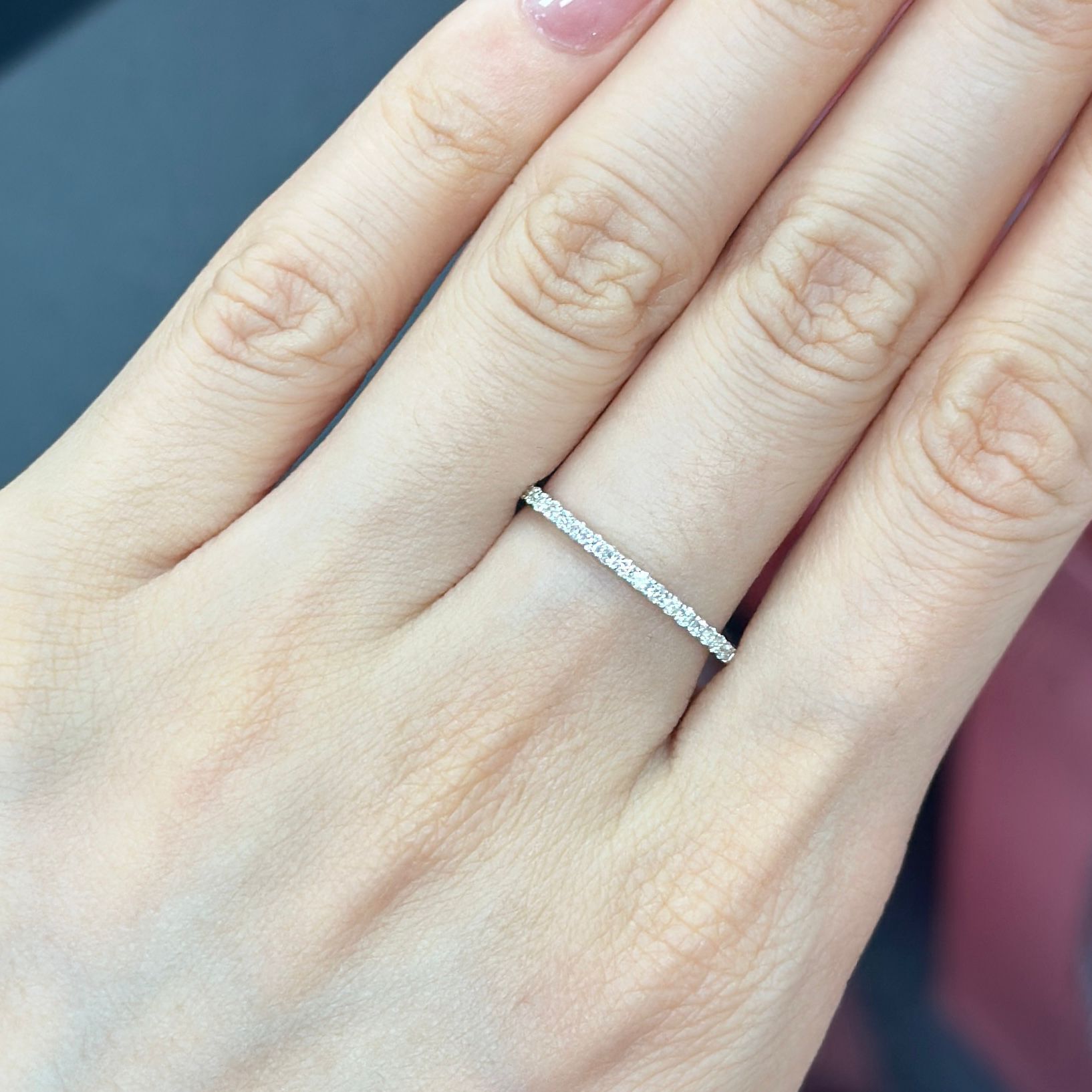 VX382 158B R5585 ~0.22ct Lab Diamond Band Ring in Silver 925 (white colour)