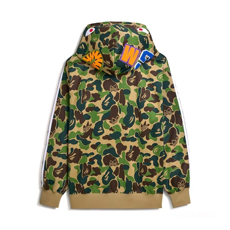 Adidas x BAPE Shark Track Hoodie Jacket 鯊魚連帽外套 綠色 迷彩 KF4916 [台灣現貨]