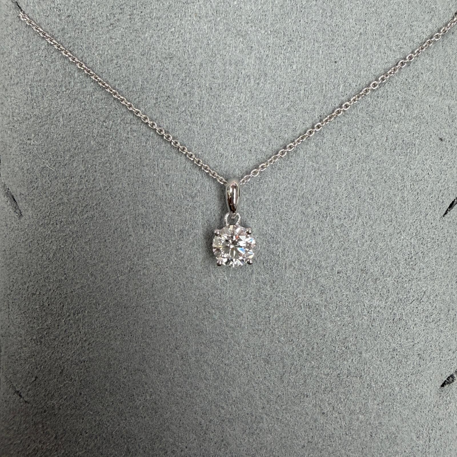 VX328 B104 N2151 0.50ct Round Lab Diamond (DVS1+ with IGI certificate) Necklace in 9K white gold 16+2inch