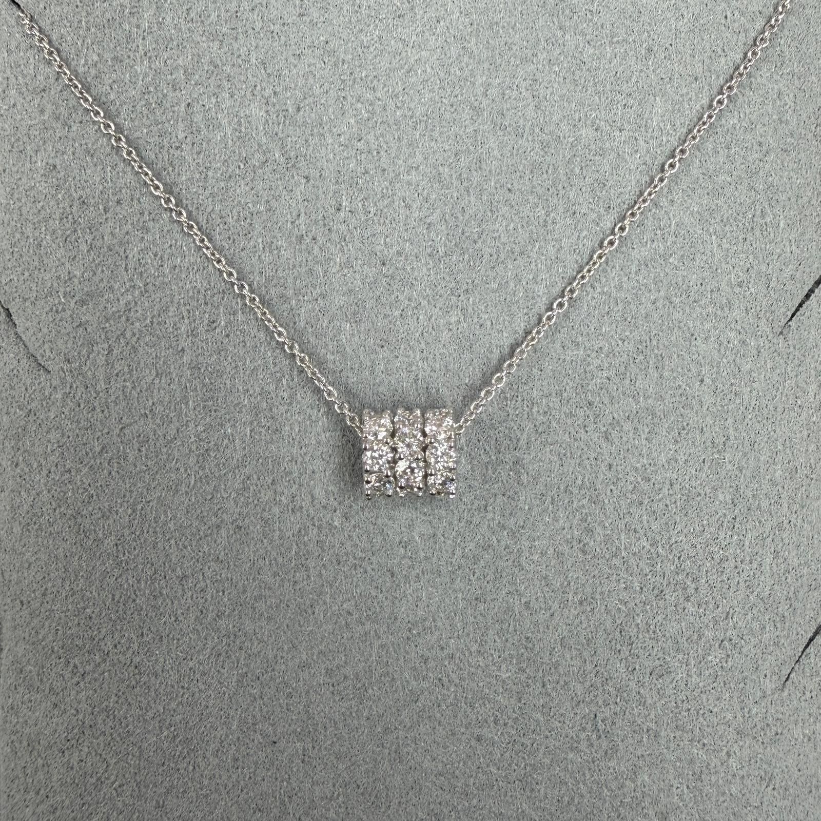 VX317 B93 N1957 ~0.75ct Lab Diamond Lulutung Necklace in Silver 925 (white colour) 16+2inch