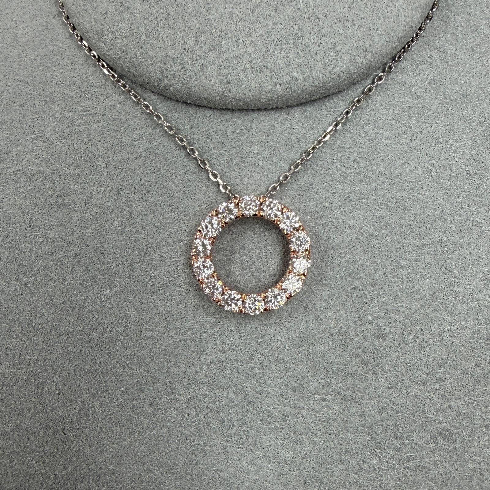VX306 B82 P3985 ~0.8ct Lab Diamond Pendant in 9K rose gold with a free silver 925 necklace 16+2inch