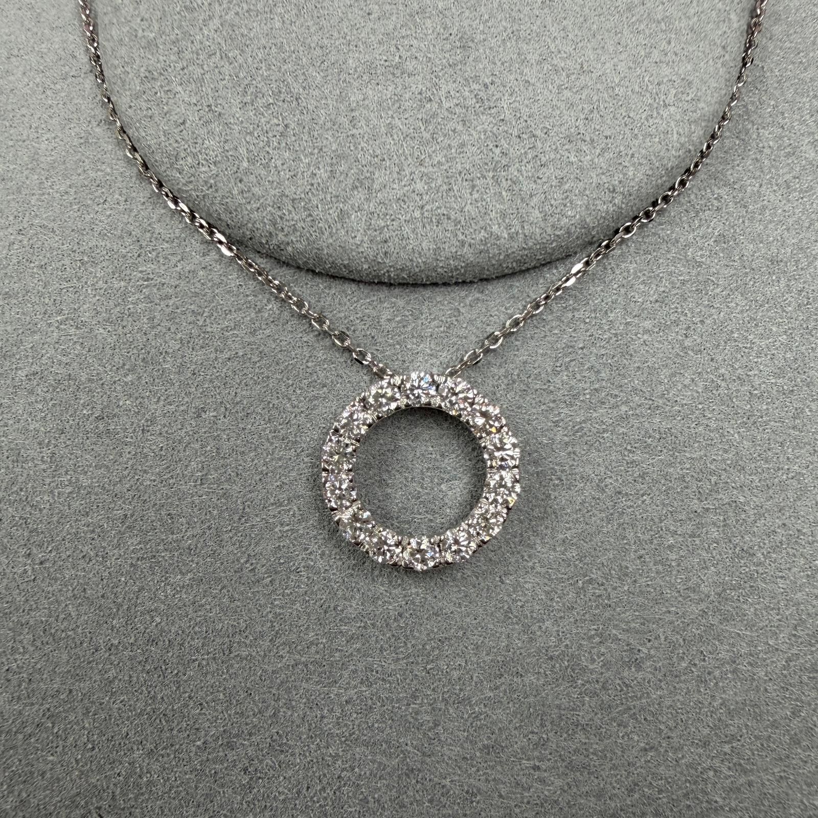 VX305 B81 P3985 ~0.8ct Lab Diamond Pendant in 9K white gold with a free silver 925 necklace 16+2inch