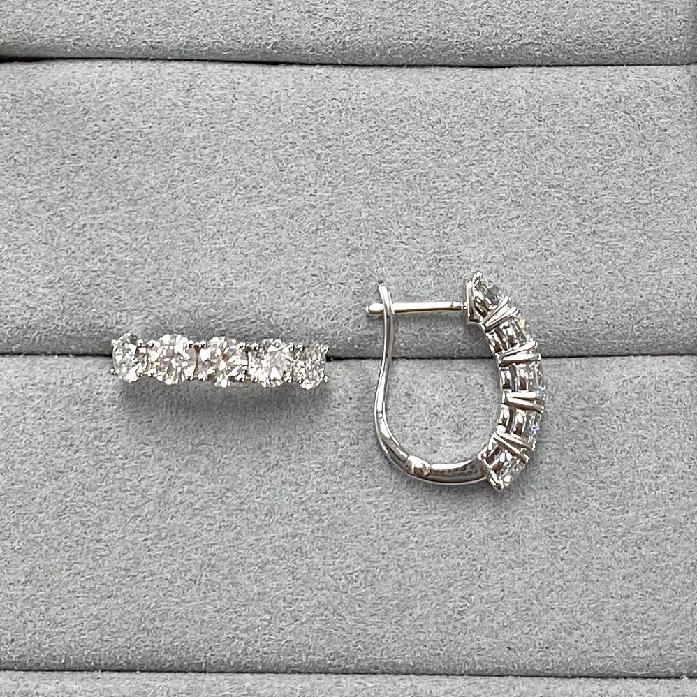 VX303 B79 E2429 Lab Diamond Hoop Earrings (around 1.80 Carat D-F colour VS+) 9K white gold