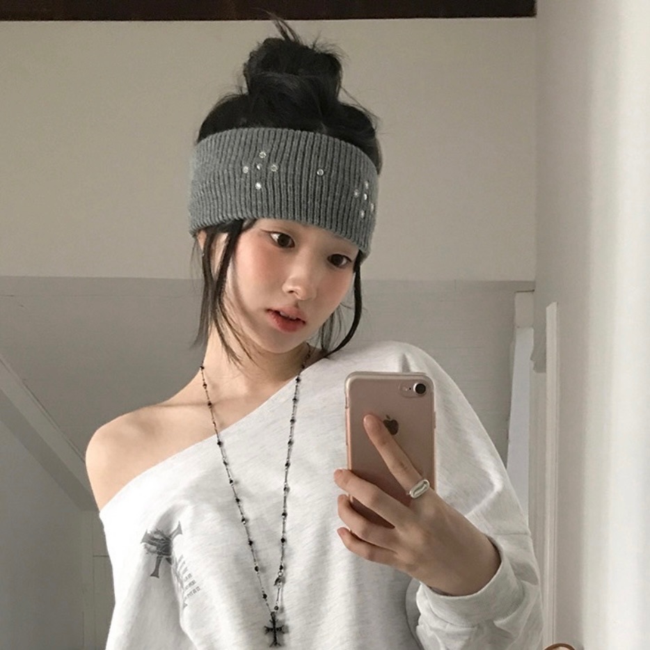 【8/3完85折優惠預訂】韓國針織銀飾髮帶（4色）