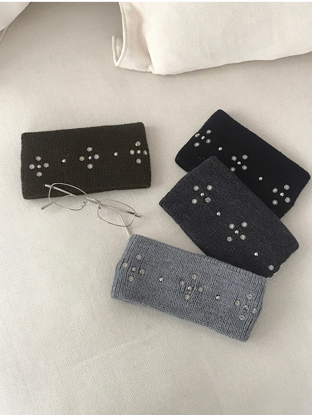 【8/3完85折優惠預訂】韓國針織銀飾髮帶（4色）