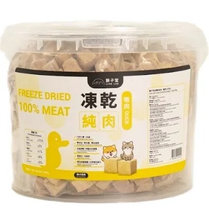 獅子堂 貓狗合用 凍乾鴨肉粒桶裝 400g