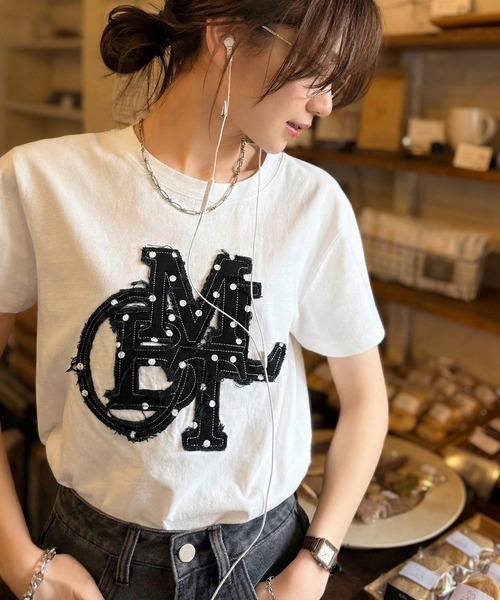 日本🇯🇵連線 Mily Bilet 牛仔拼布印花短袖T恤 牛仔流蘇 休閒 短袖 3色(任買兩件711免運)/預購