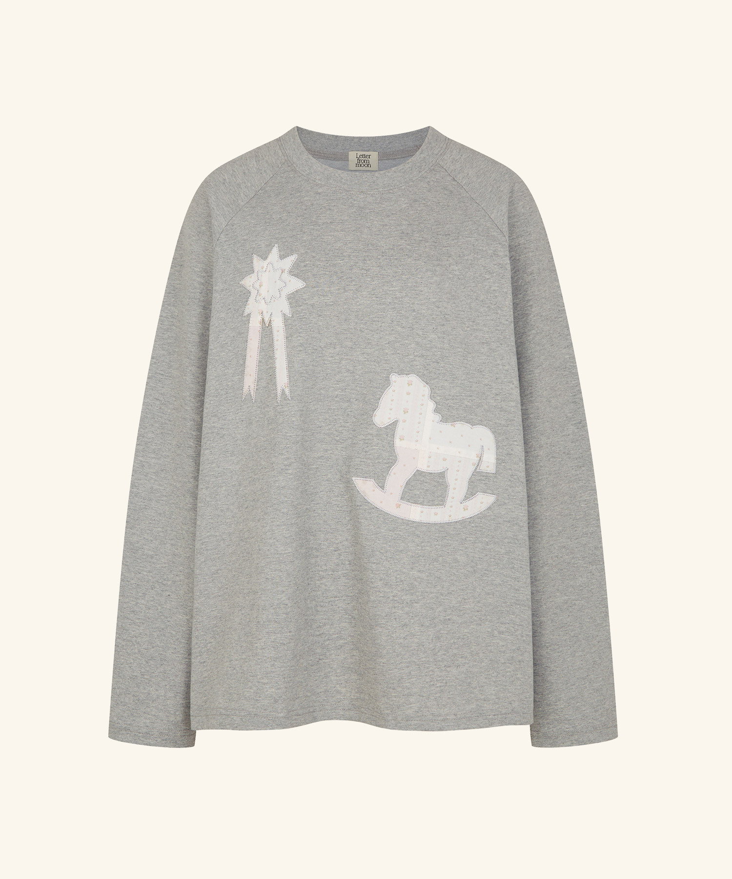 LETTER FROM MOON - Pony Patchwork Long Sleeve *2色*