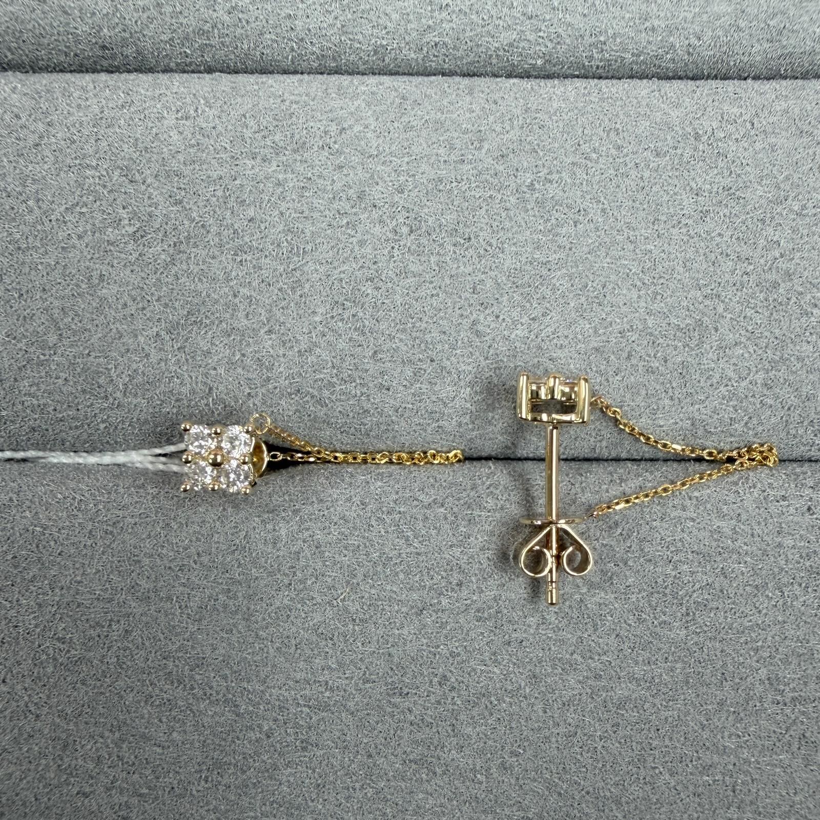 VX295 B71 E4053 ~0.22ct Lab Diamond Chain Earrings in 9K yellow gold