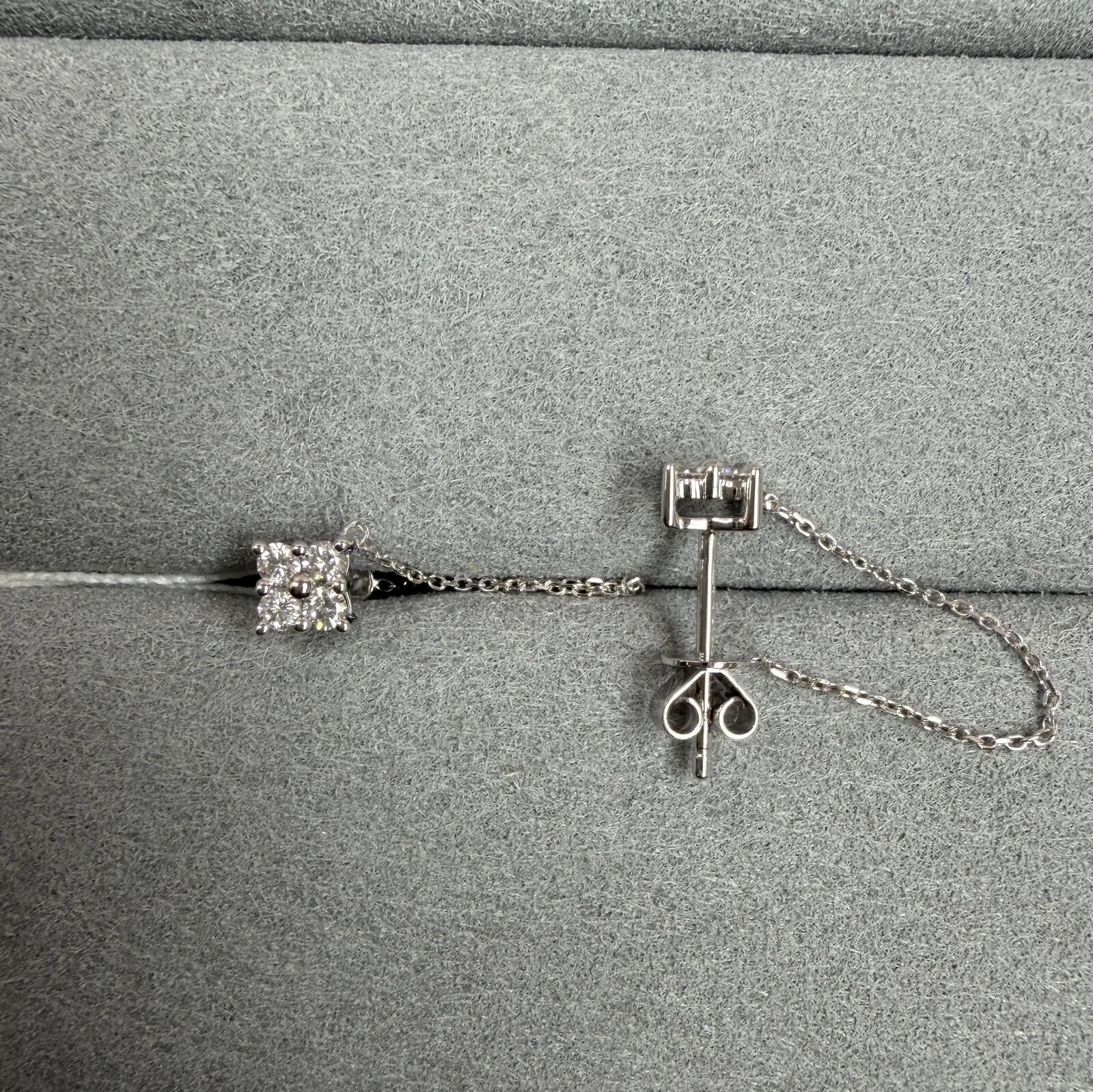 VX294 B70 E4053 ~0.22ct Lab Diamond Chain Earrings in 9K white gold