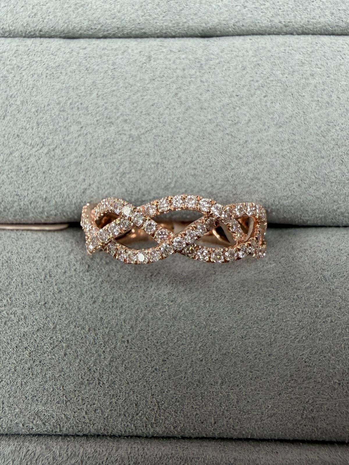 VX247 23B R6576 9K rose gold ~1ct Lab Diamond Ring (D-F colour VS+ clarity)