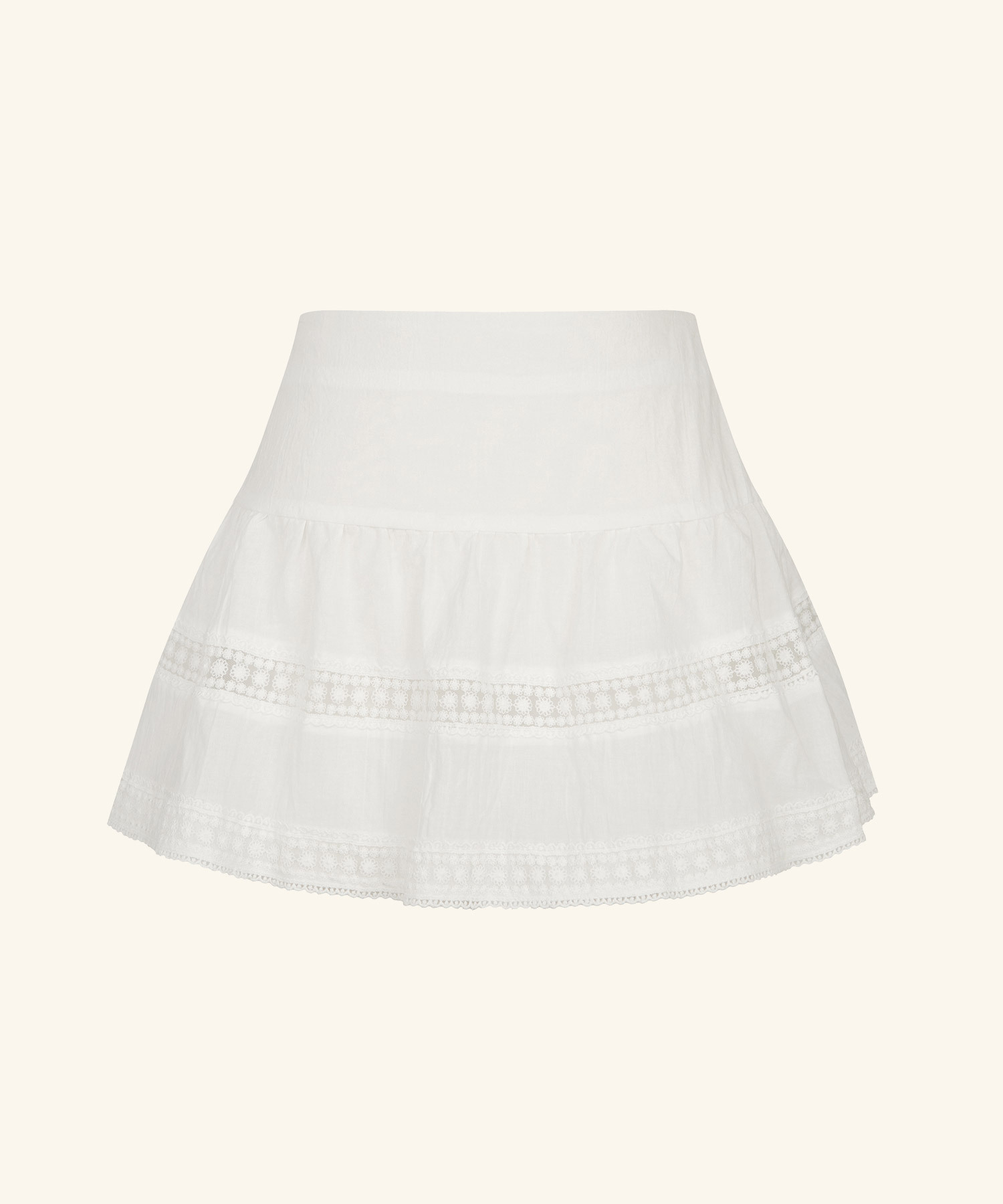 LETTER FROM MOON - River Lace Flare Skirt *WHITE*