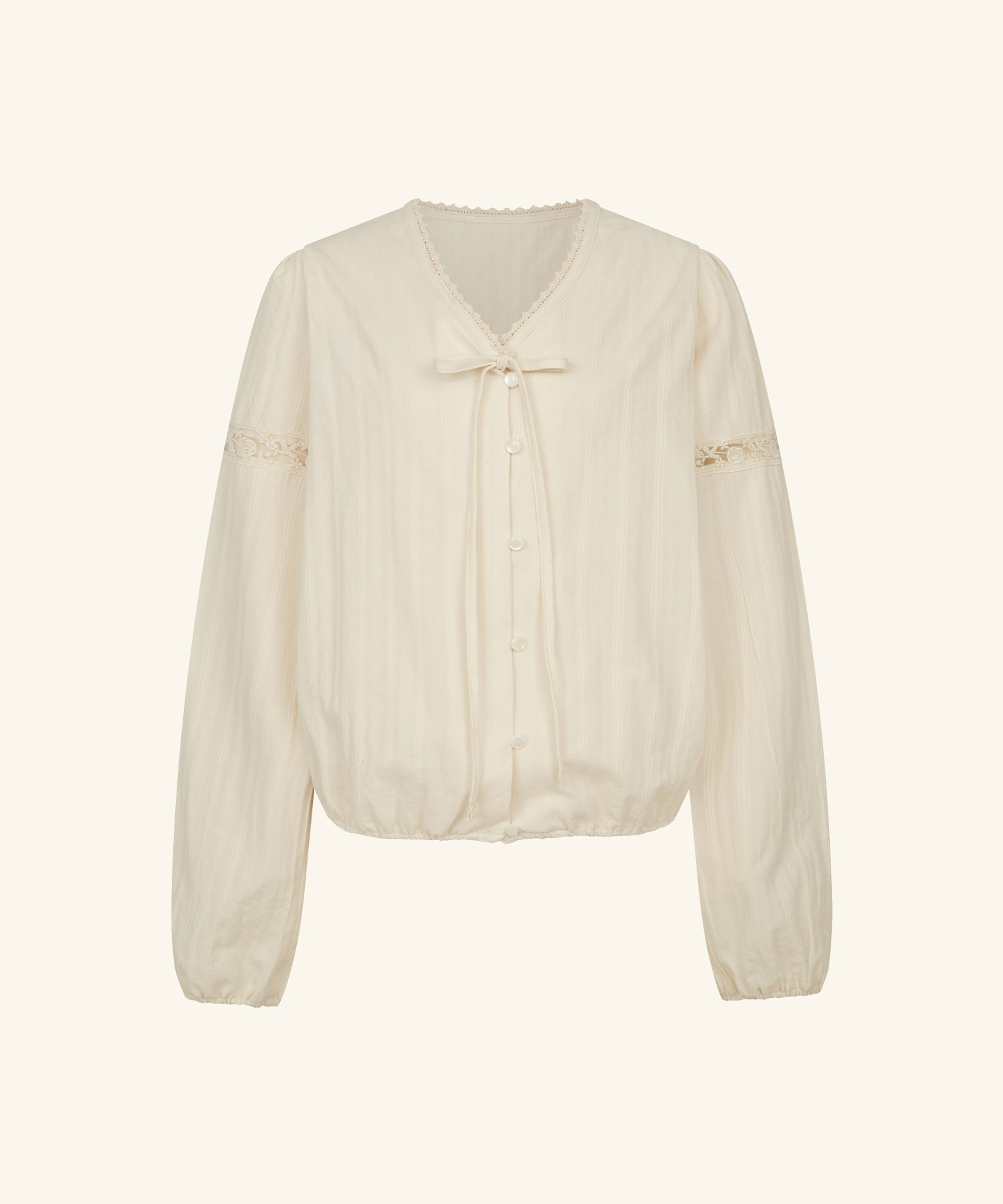 LETTER FROM MOON - Garden Lace Banding Blouse *2色*