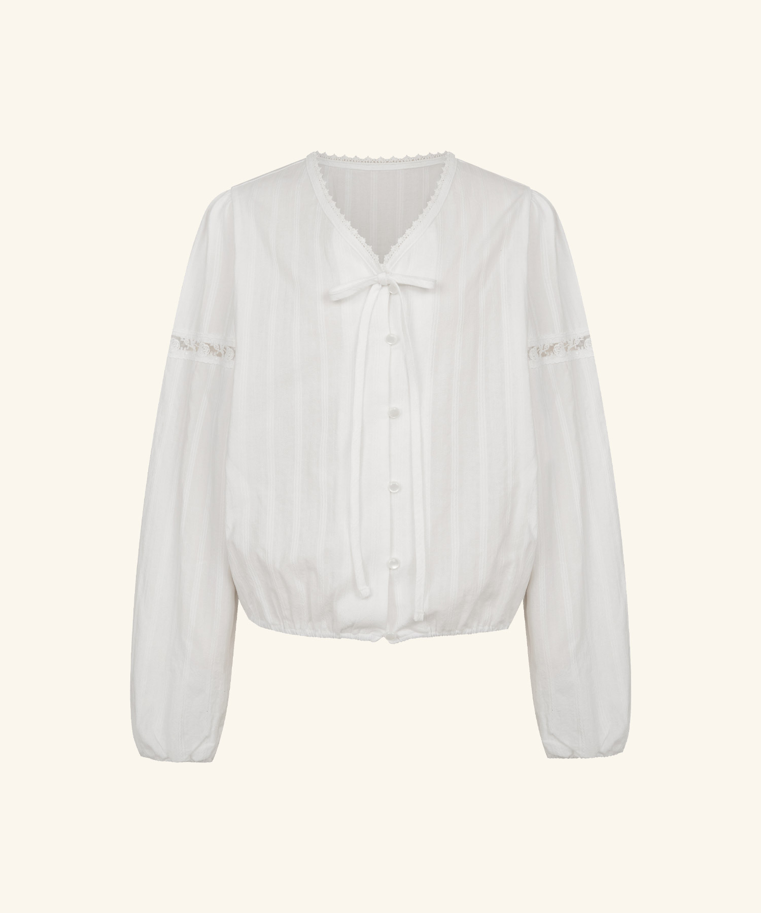 LETTER FROM MOON - Garden Lace Banding Blouse *2色*