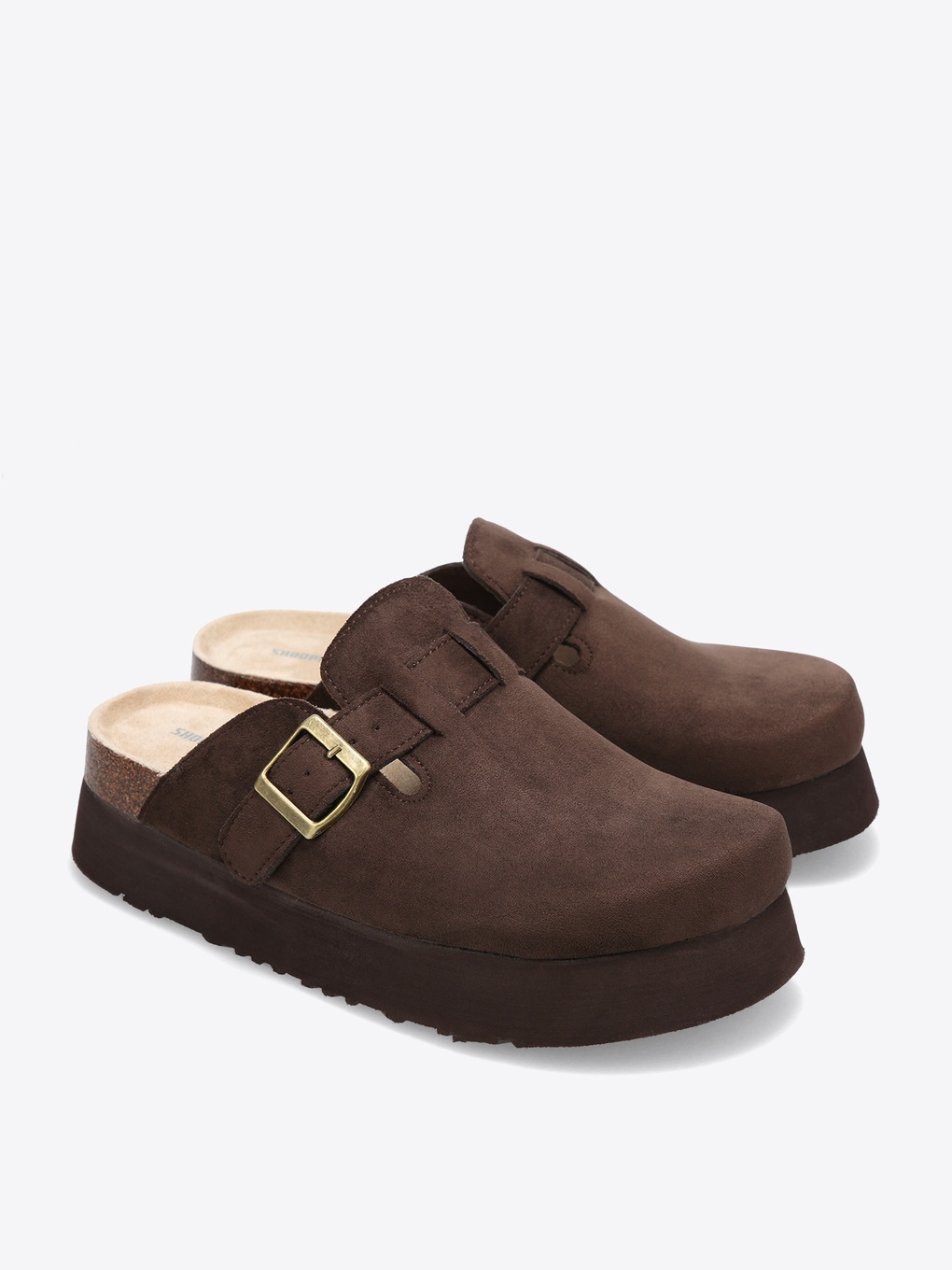 SHOOPEN Platform Synthetic Suede Clogs