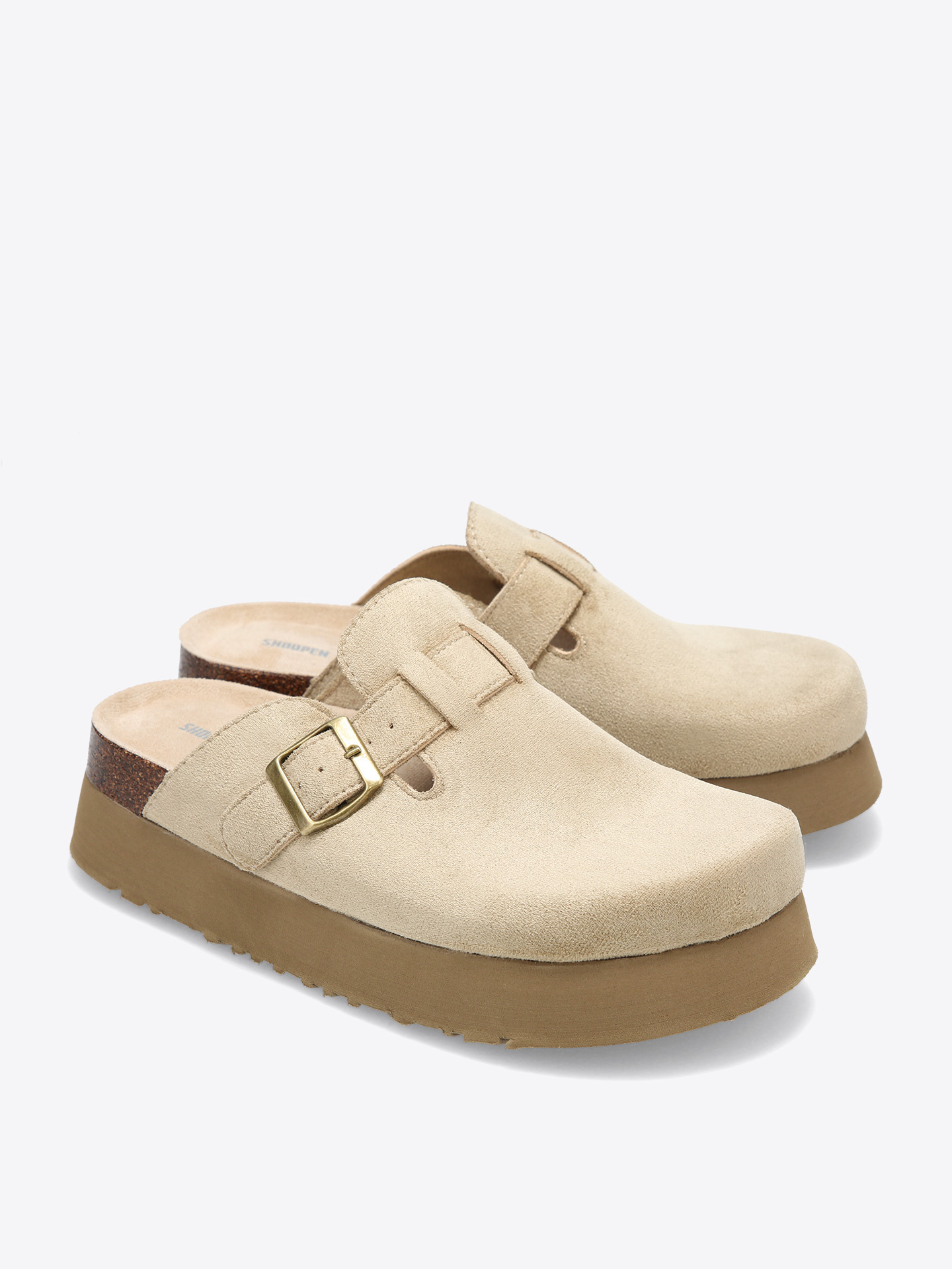 SHOOPEN Platform Synthetic Suede Clogs