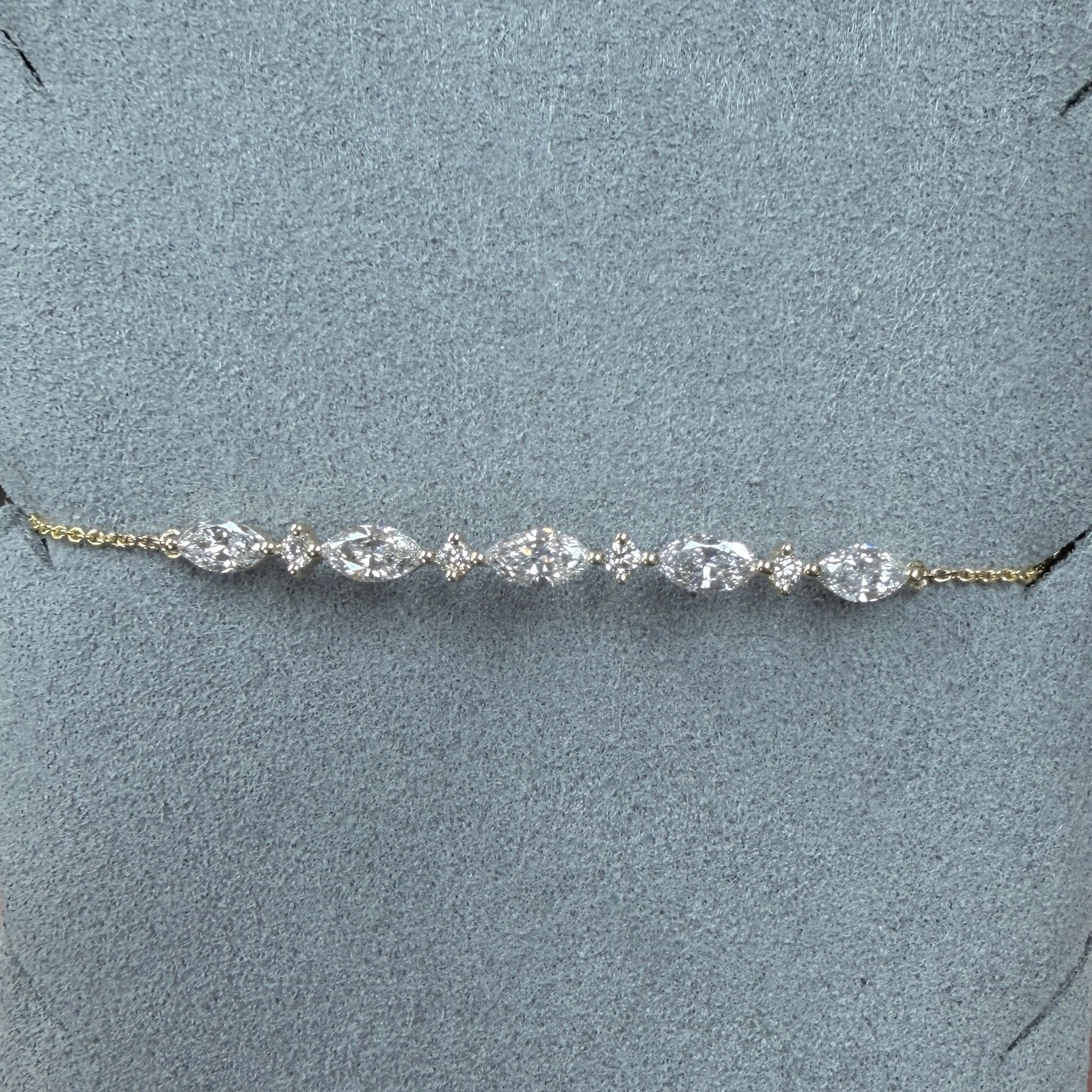 VX274 B50 B1921 0.88ct Lab Diamond Bracelet in 9K yellow gold 16+1+1cm