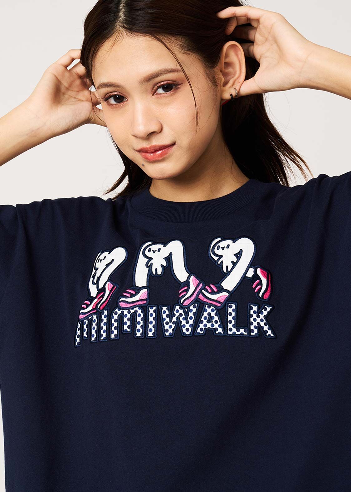 日本預訂 graniph GH Big Mimi Walk | Applique T-shirt