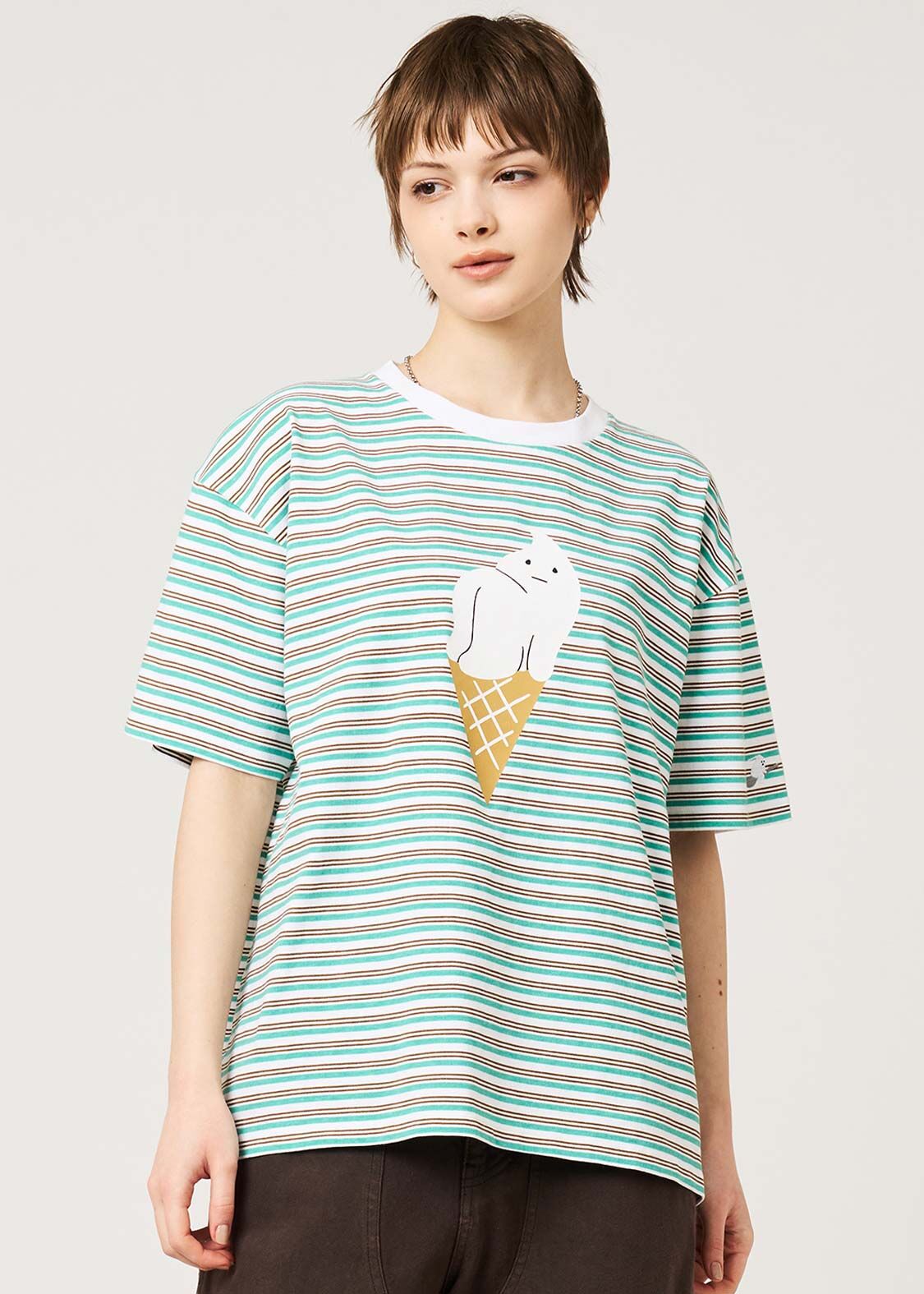 日本預訂 graniph GH Icebon | Striped T-shirt