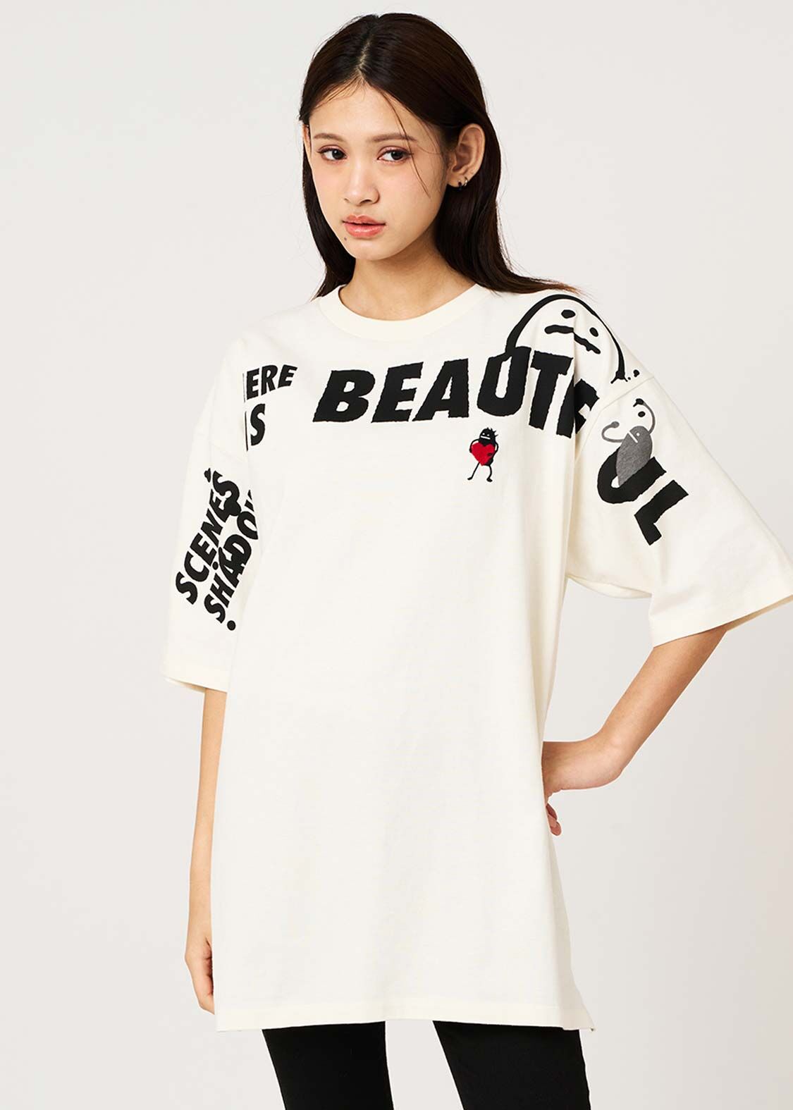 日本預訂 graniph GH Beautiful Shadow Playful Paint | Super Big T-shirt