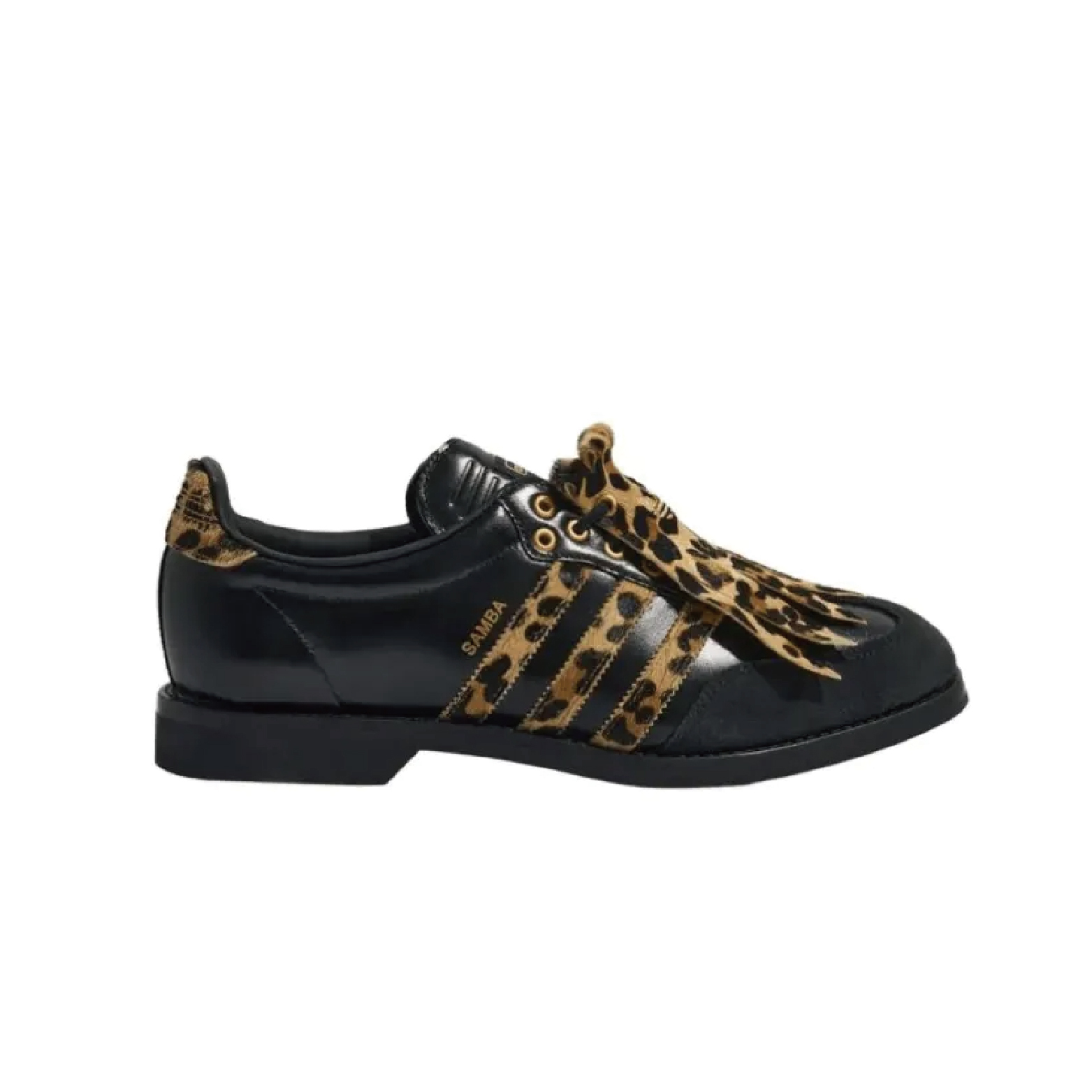 【 adidas SAMBA BOWLING 時裝周秀場保齡球鞋 - 豹紋黑 】