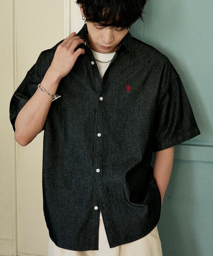 "代購" U.S. POLO ASSN. 別注款 單寧短袖襯衫