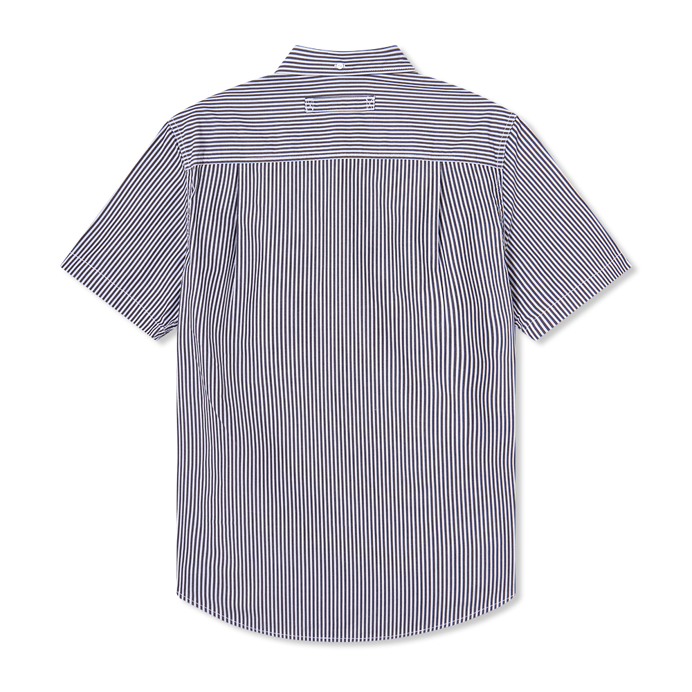 男裝條紋短袖襯衫