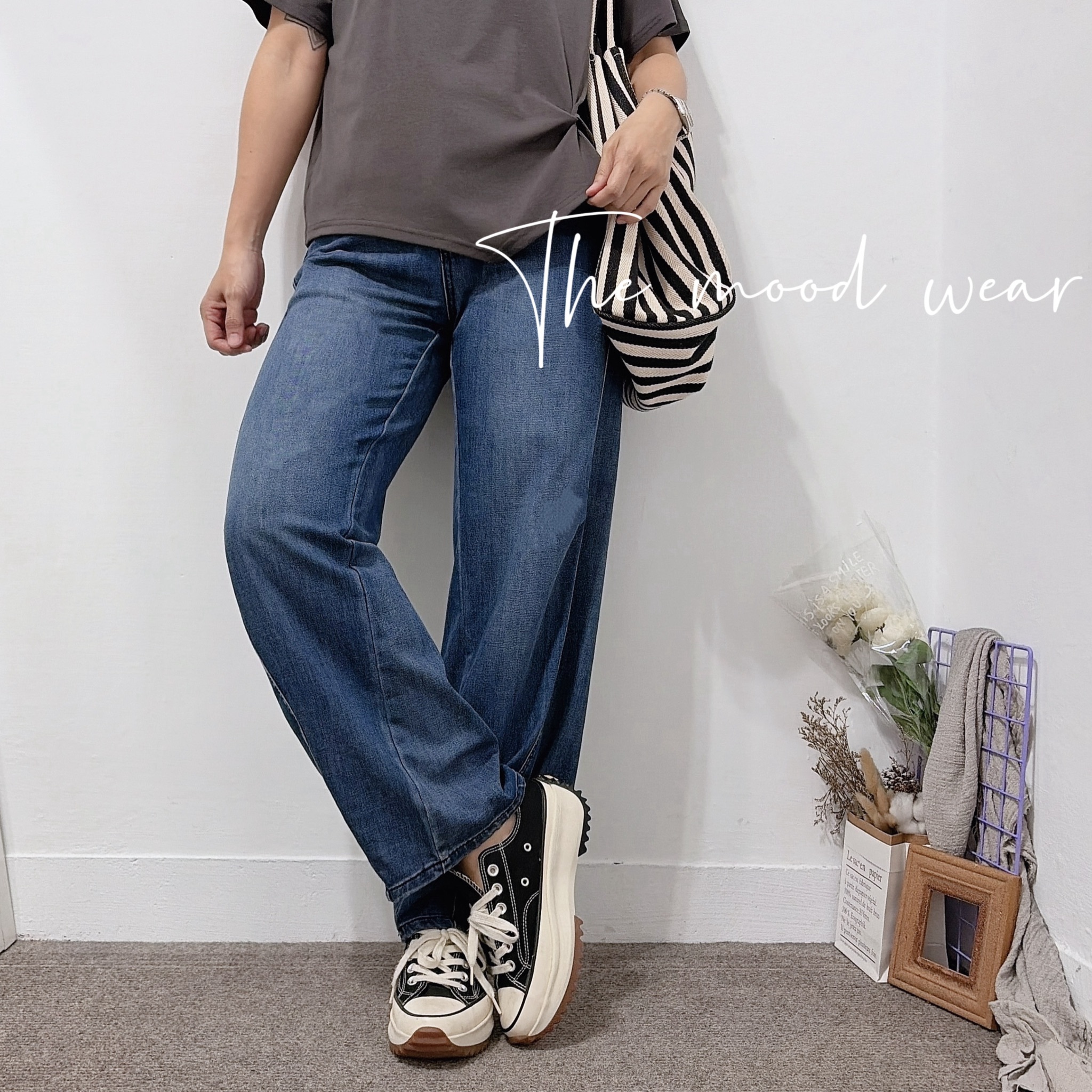 M-3XL夏日薄款牛仔彎刀褲