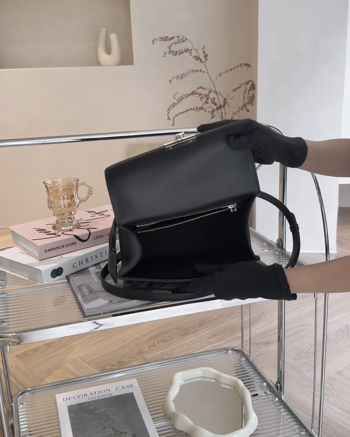 GUCCI｜PADLOCK 手提單肩包 中號 黑色壓紋老花