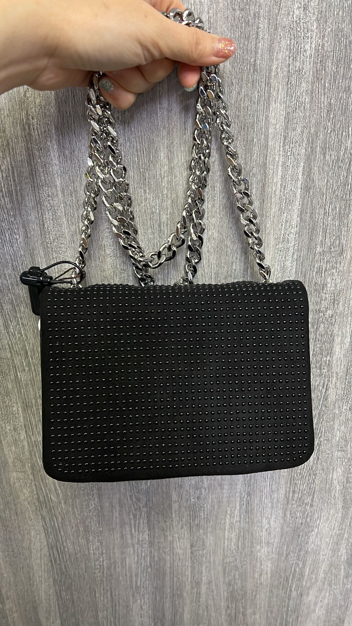 [S] DKNY BLACK/SILVER R44EMI10 JENNA DEMI CROSSBODY, 732465842658 (SD1352)